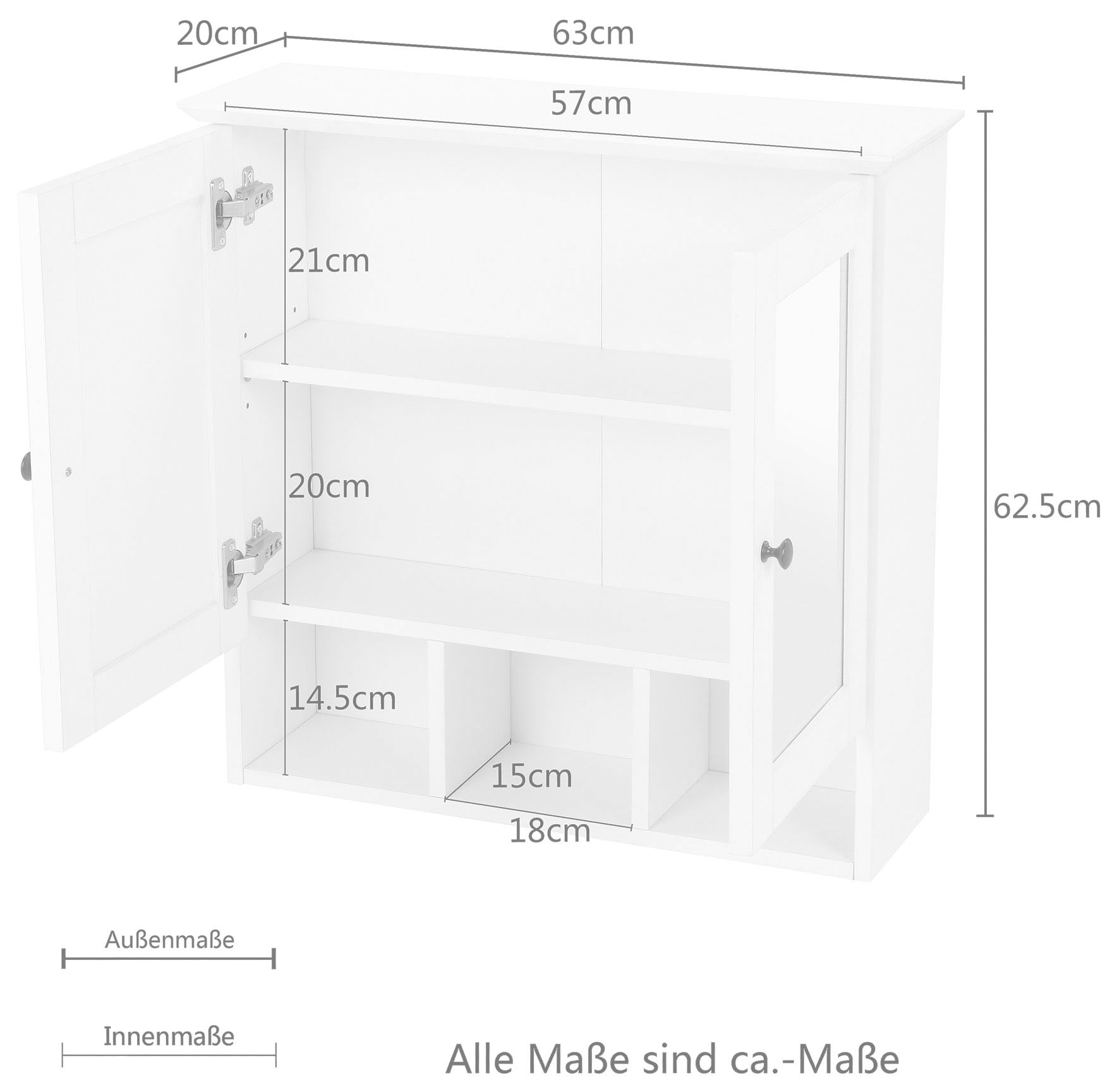 welltime Spiegelschrank »Aalborg«, | Breite 63 kaufen im BAUR cm Badmöbel Landhaus-Stil
