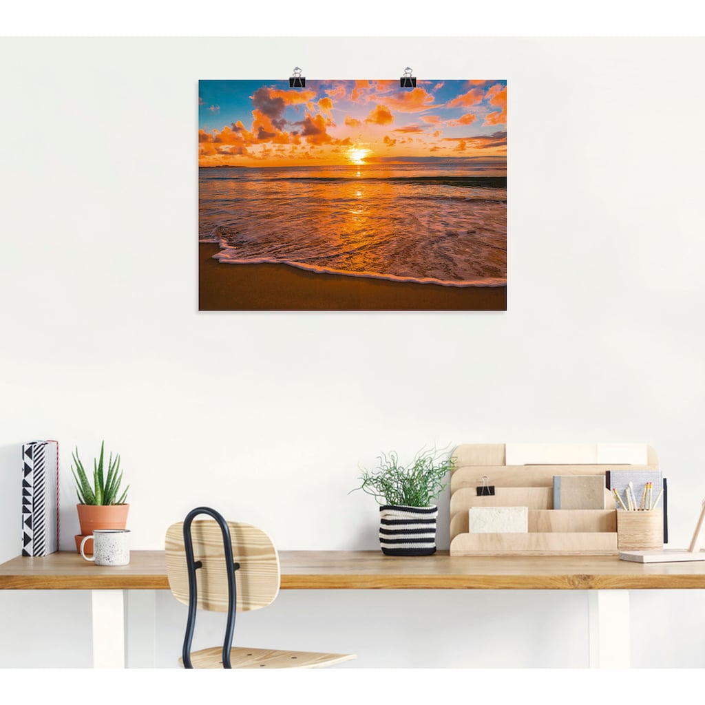 Artland Wandbild »Sonnenuntergang am Strand«, Sonnenaufgang & -untergang, (1 St.)