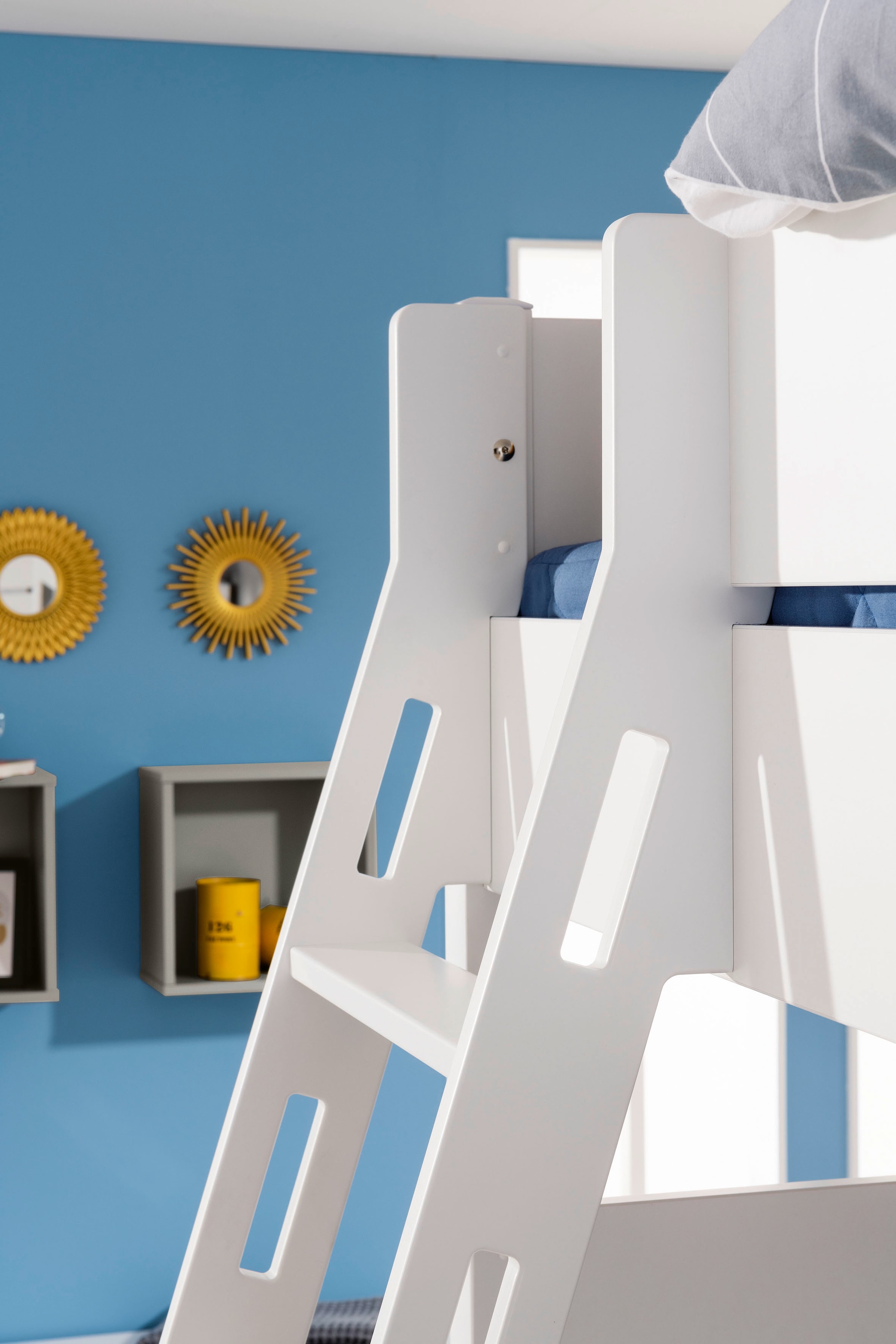 PAIDI Spielbett »TIAGO in verschiedenen Größen und Farben, mit Leiter« Höhe 120 / 160 cm, 120 kg Tragkraft, 5 Jahre Garantie,  Rausfallschutz, geprüfte Sicherheit, umbaubares Bett mit Massivholz