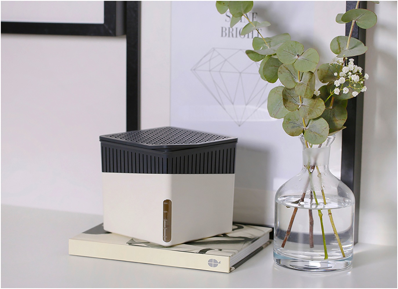 WENKO Luftentfeuchter »Modell Cube«, für 40 m³ Räume, Tank 0,8 l, mit 2 x 500 g Entfeuchter-Blöcken