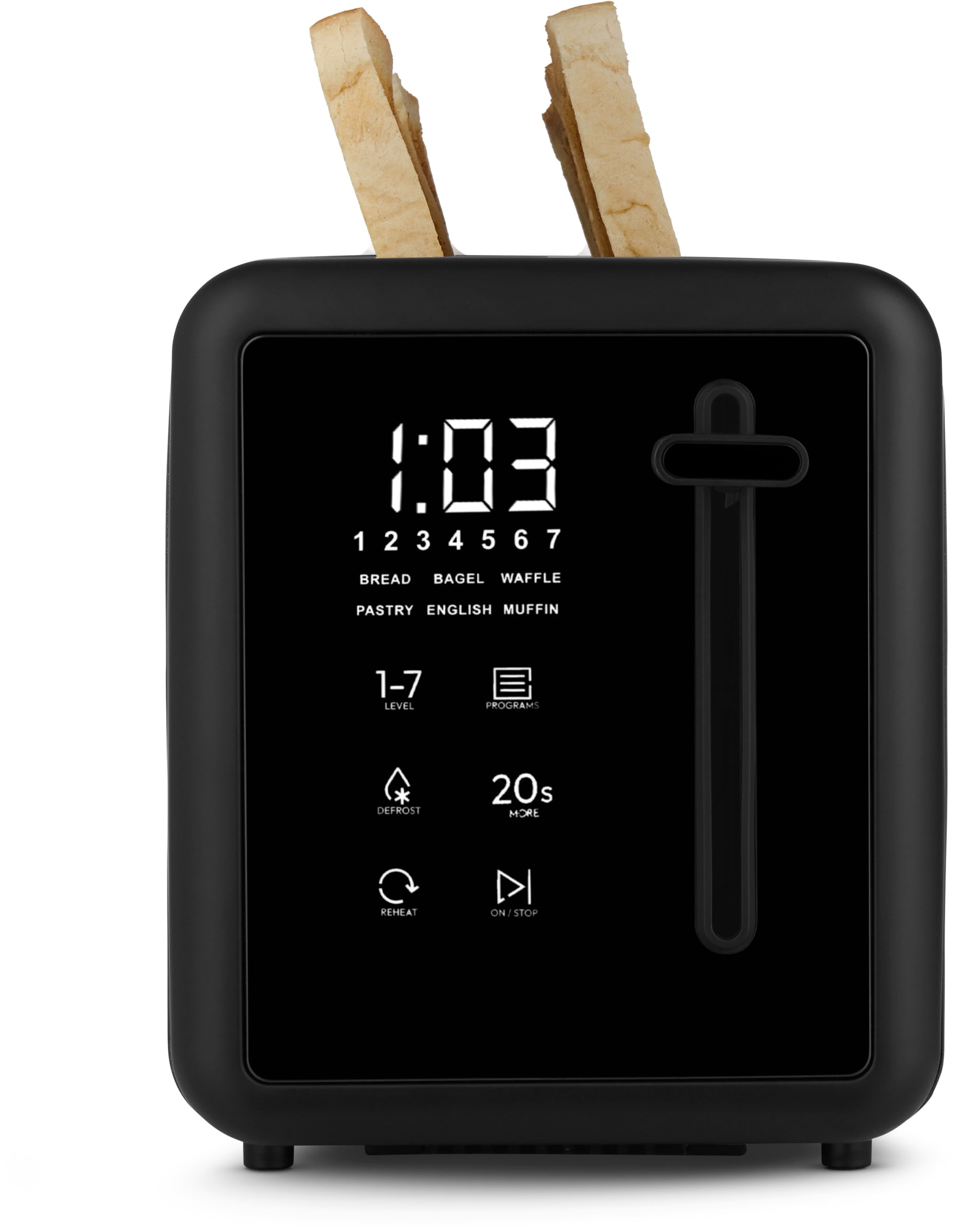 Medion® Toaster »Langschlitztoaster, MD12103, LED Sensor-Touch-Display« 2 lange Schlitze für 4 Scheiben 1450 W abnehmbarer Brötchenaufsatz