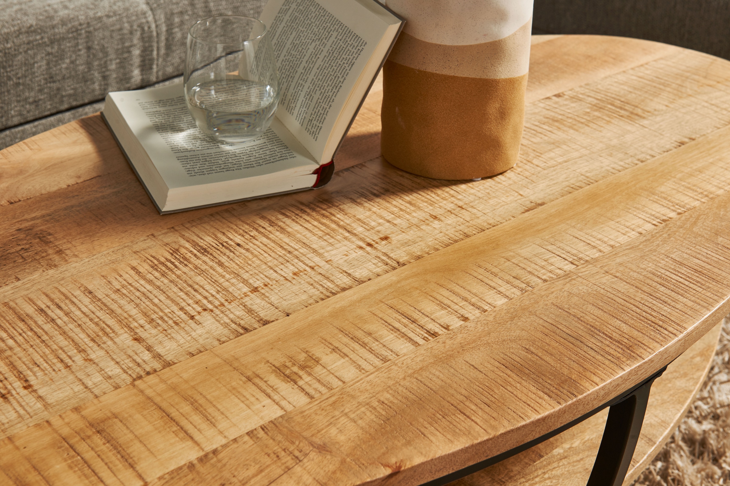 Stolkom Couchtisch »Jambi 2 B/H/T 110x44x60 cm« 1 Stk. tlg. Mangoholz, Oberfläche uneben