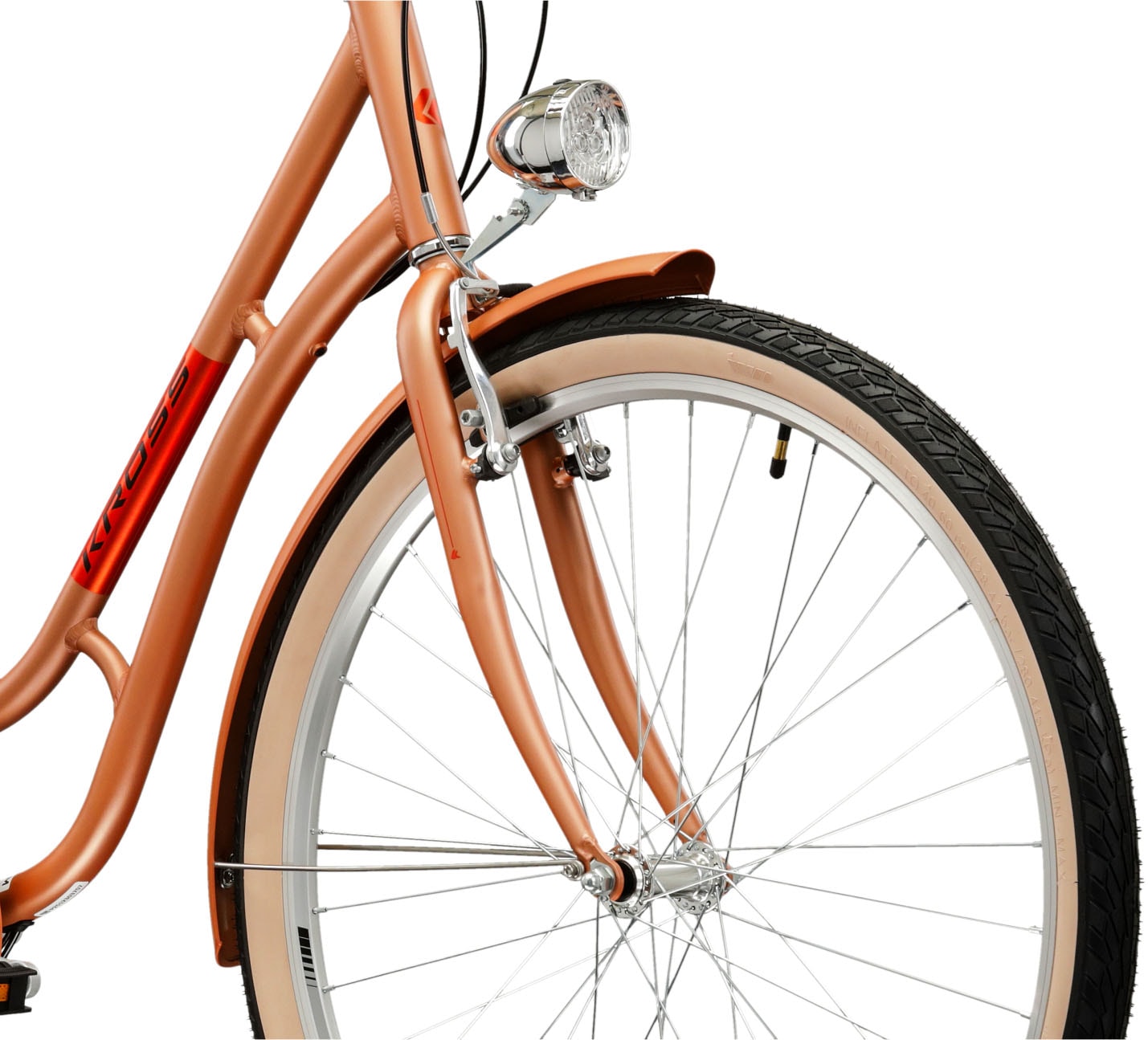 Kross Cityrad »Citybike Damen 28" Sentio Classic braun 7 Gänge mit Beleuchtung 2026« 7 Gang Shimano TOURNEY TY200 Schaltwerk Kettenschaltung Rahmen aus Aluminium Performance