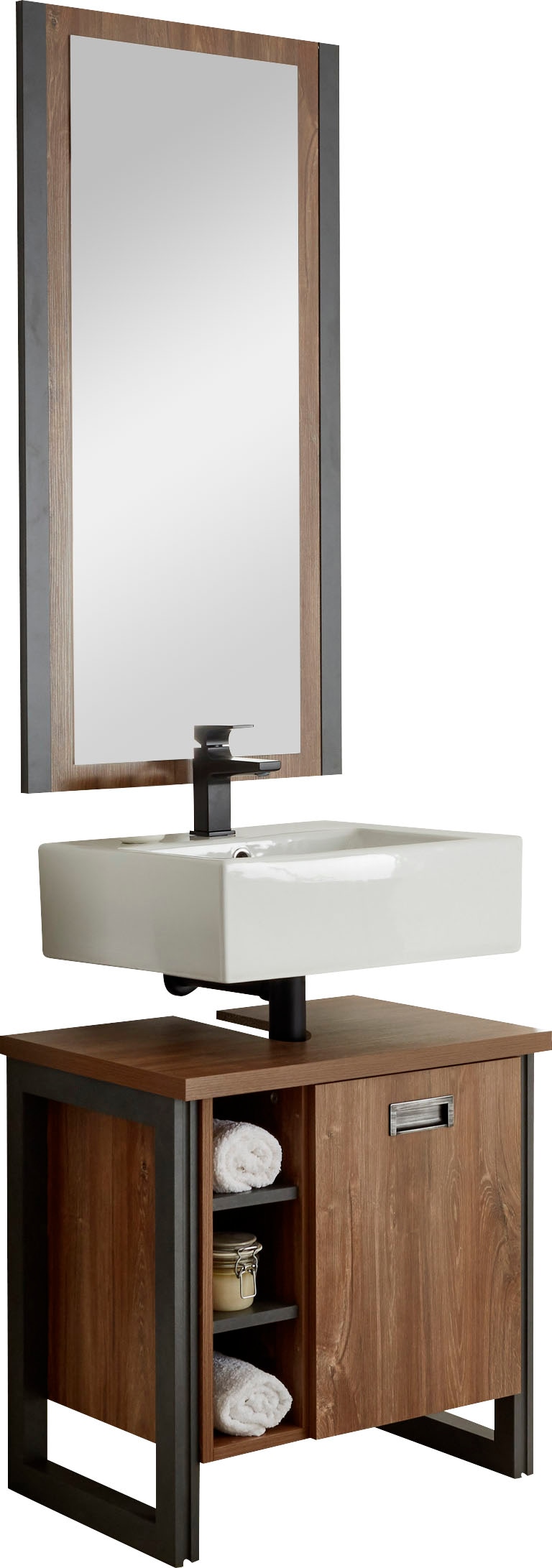 Home affaire Badmöbel-Set "Detroit, Bad im Industrialdesign, 2-teiliges Bad günstig online kaufen