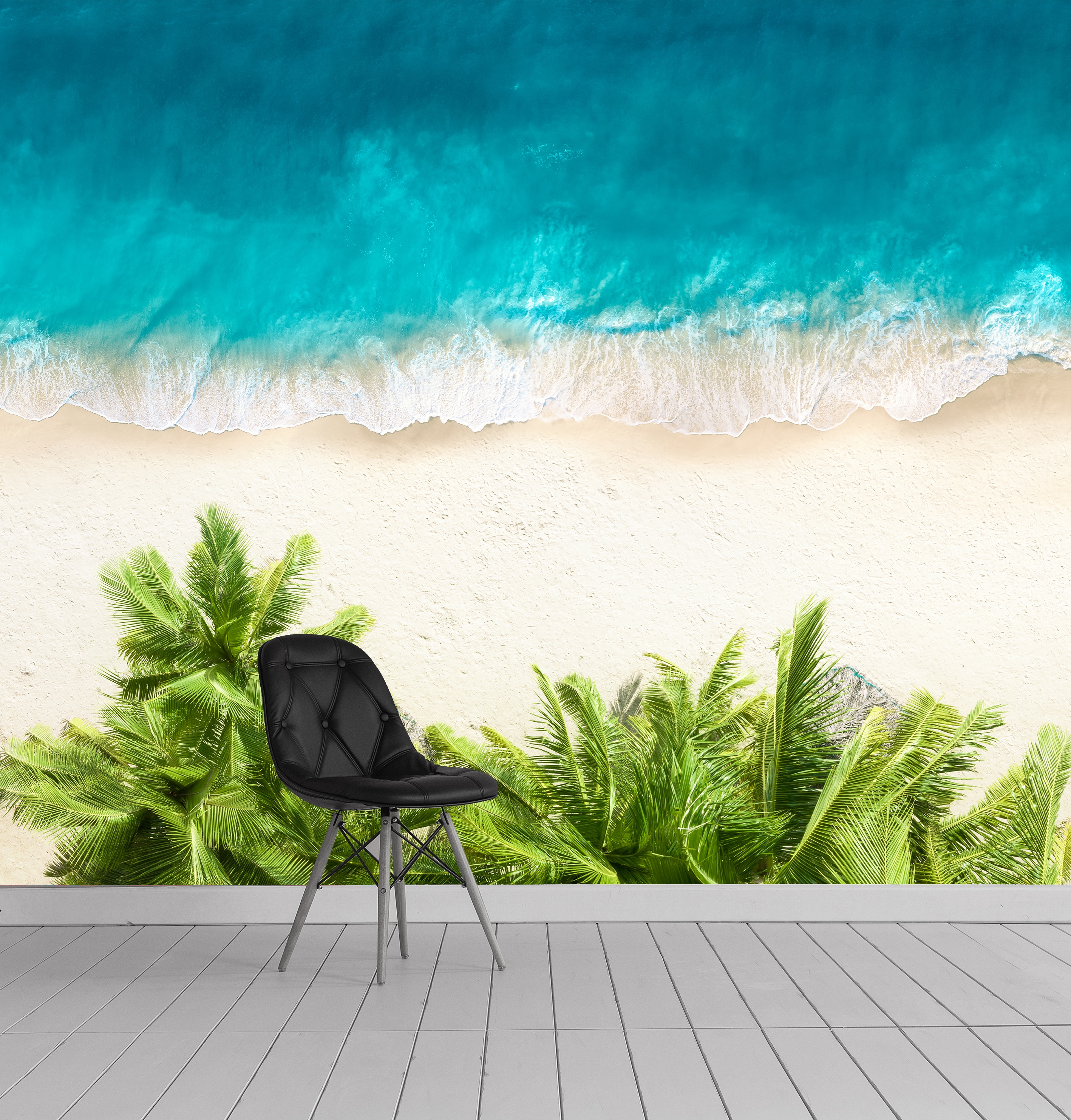 queence Fototapete "Meer" Meer Motiv Strand bedruckt realistisch glatt Wandpaneele, selbstklebend, Tapete, Sticker, Wanddeko, XXL-Fotomotiv