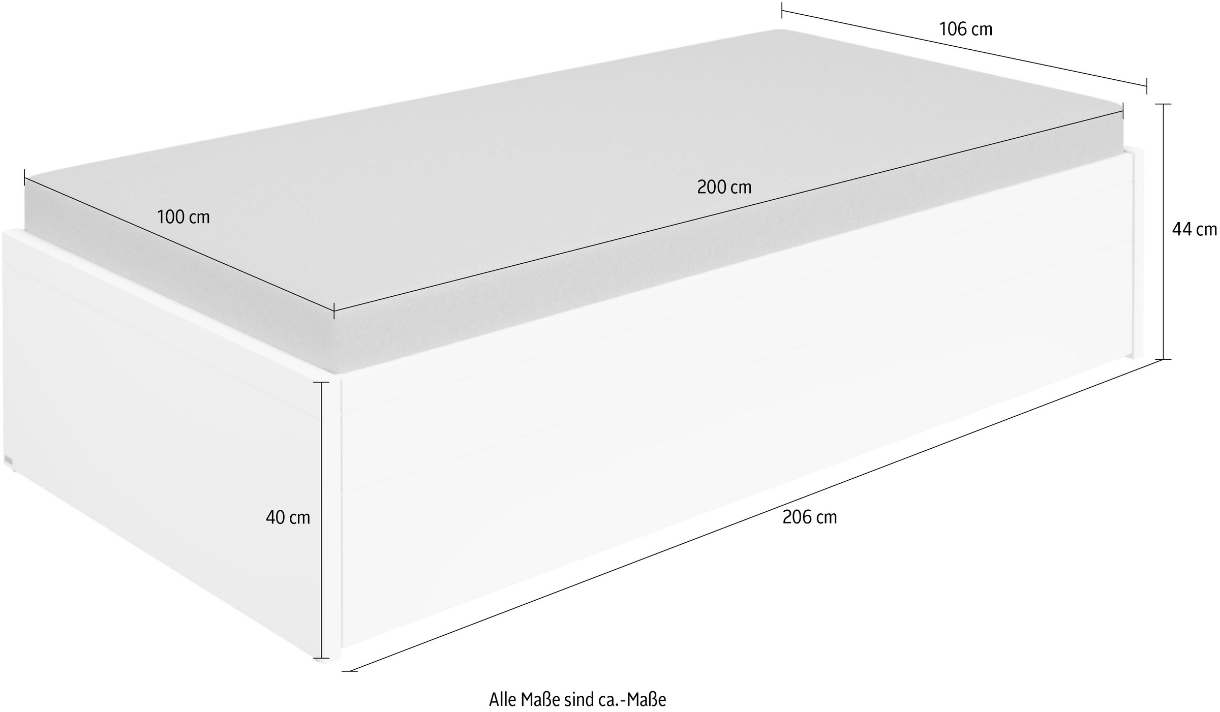 PAIDI Jugendbett »FLYNN in verschiedenen Ausführungen, Ausziehbett mit 2 Liegeflächen« Gästebett, Metallgestell inkl. Lattenroste, 2-in-1 Funktionsbett
