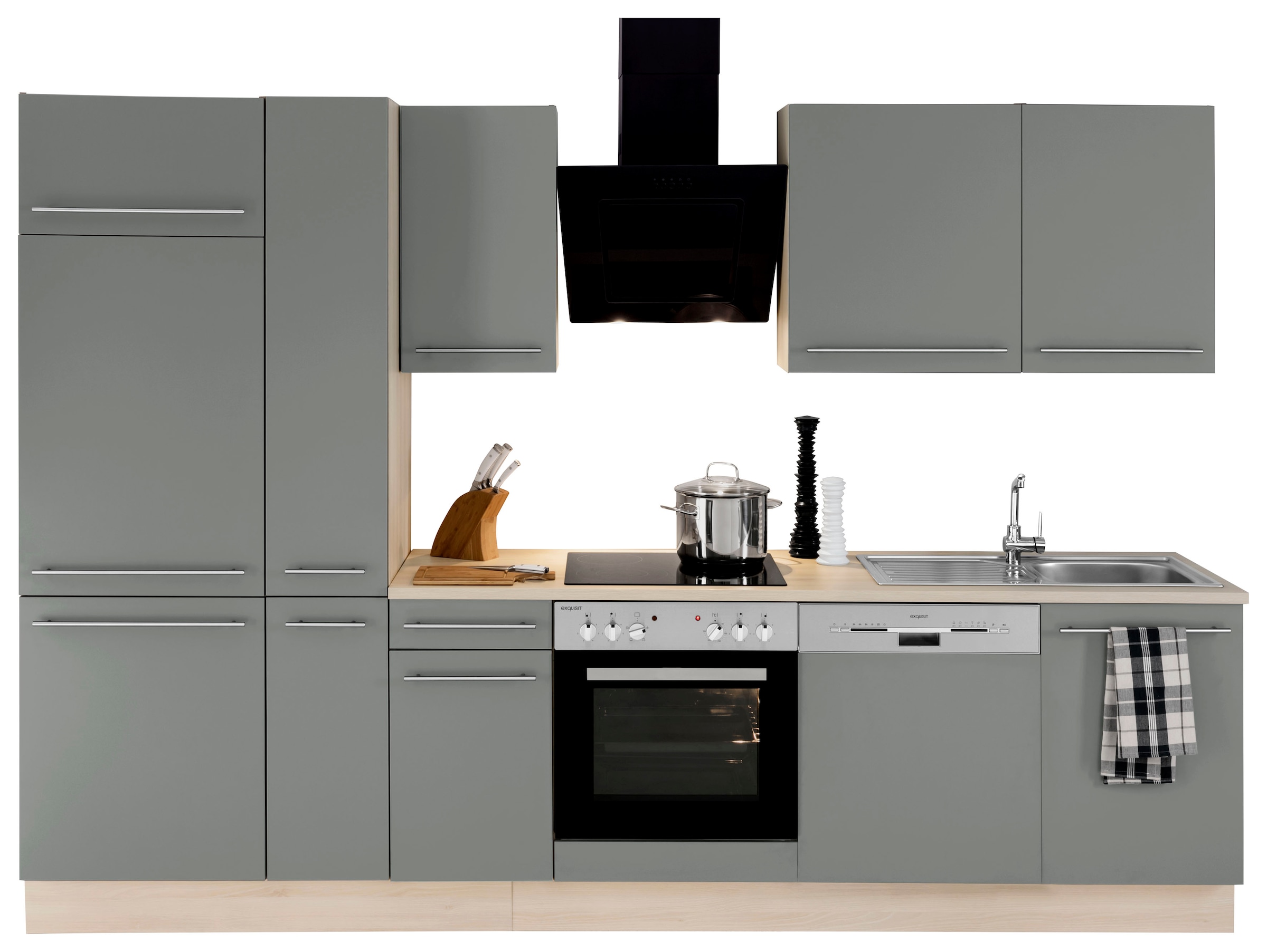 OPTIFIT Küchenzeile »Bern«, Breite 300 cm, wahlweise mit E-Geräten, höhenverstellbare Füße