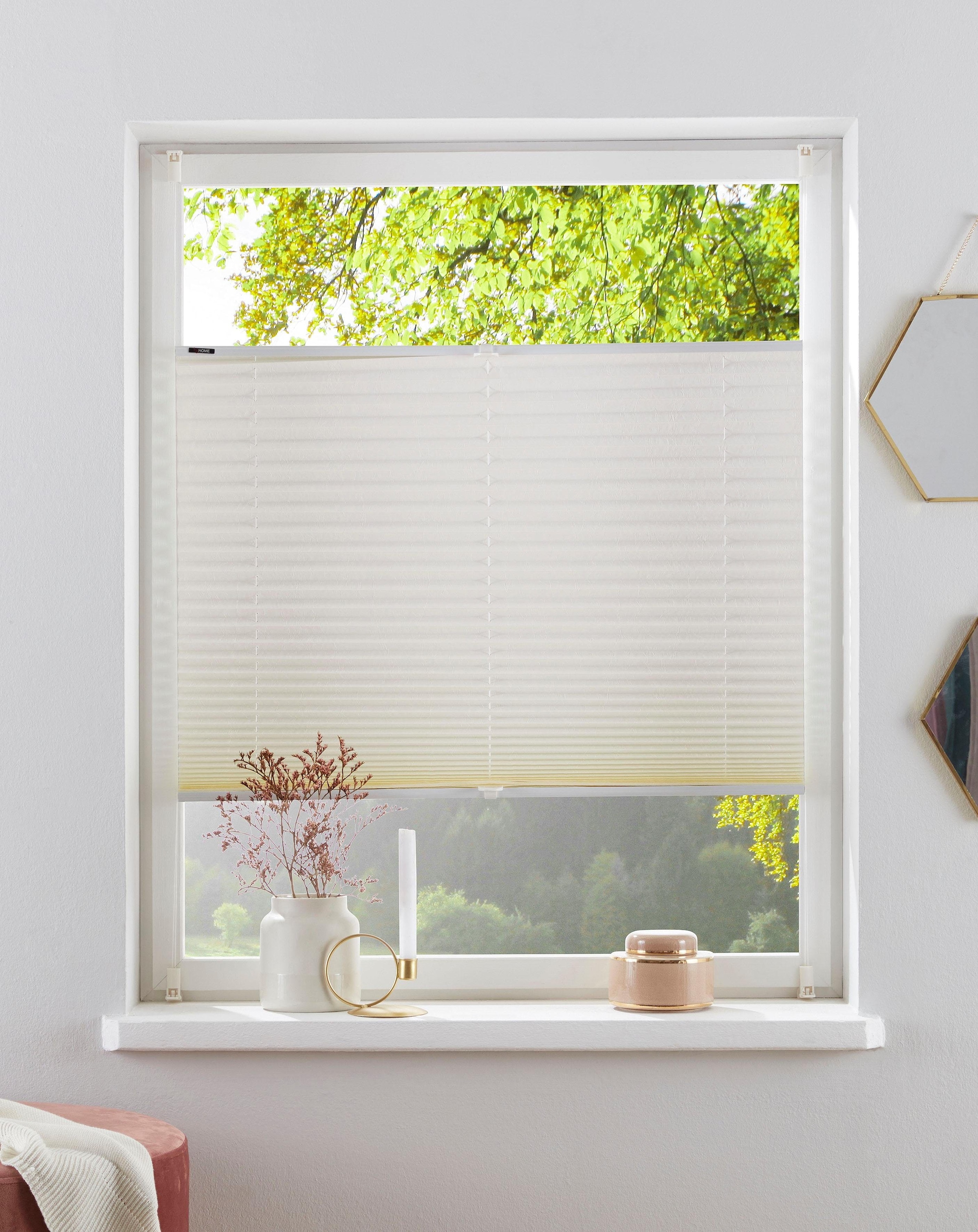 OTTO home Plissee "DAHRA - in Crush-Optik" Lichtschutz ohne Bohren verspannt Fixmaß, Bestseller mit Klemmträger, Sonnenschutz, für Fenster & Tür