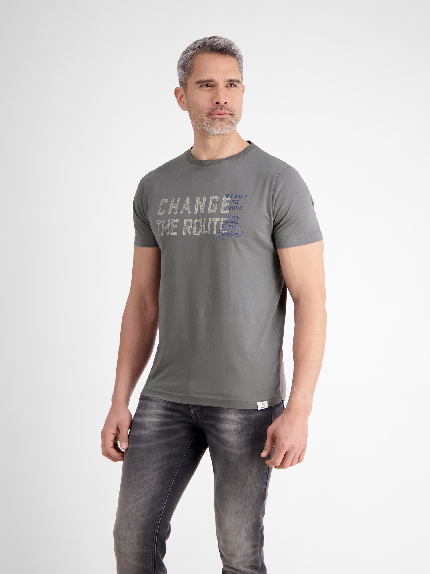 LERROS T-Shirt »LERROS Unifarbenes T-Shirt mit Print«