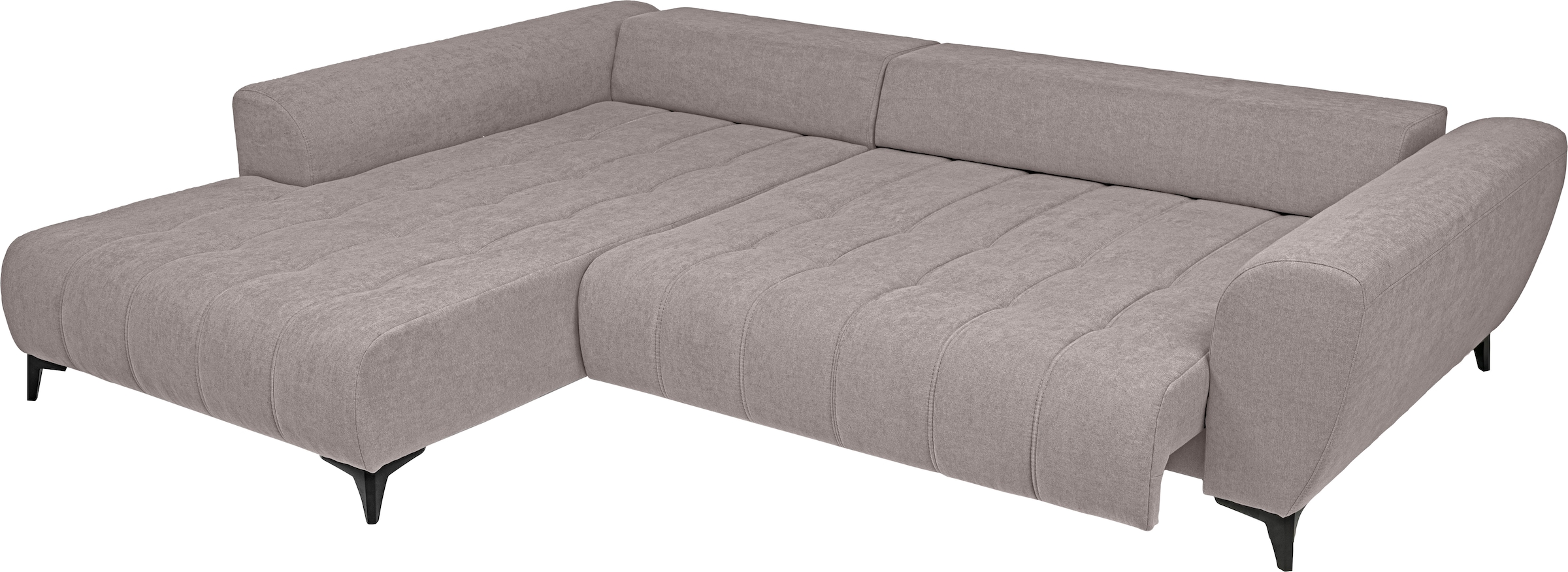 WERK2 Ecksofa »Garay, XXL-Liegefläche: elektrisch ausziehbar auf ca. 228×126 cm« Luxus in Übergröße: XXL-Liegefläche, Komfort-Ottomane & stilvolle Füße