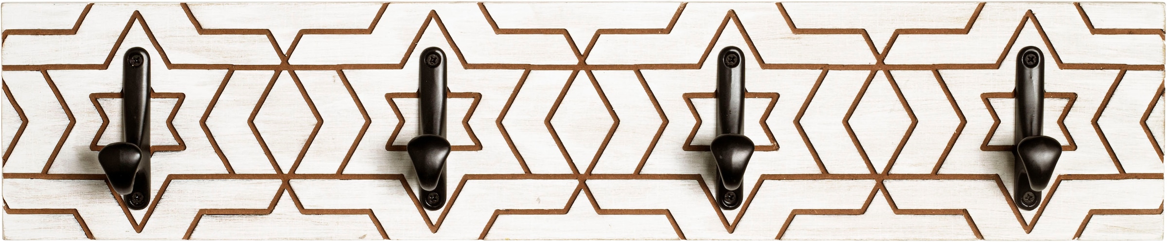 HAKU Garderobenleiste "Flurgarderobe, Garderobe, Garderobenhaken, Garderobenleiste," rechteckig - aus MDF Weiß - B/T/H 60/6/13 cm