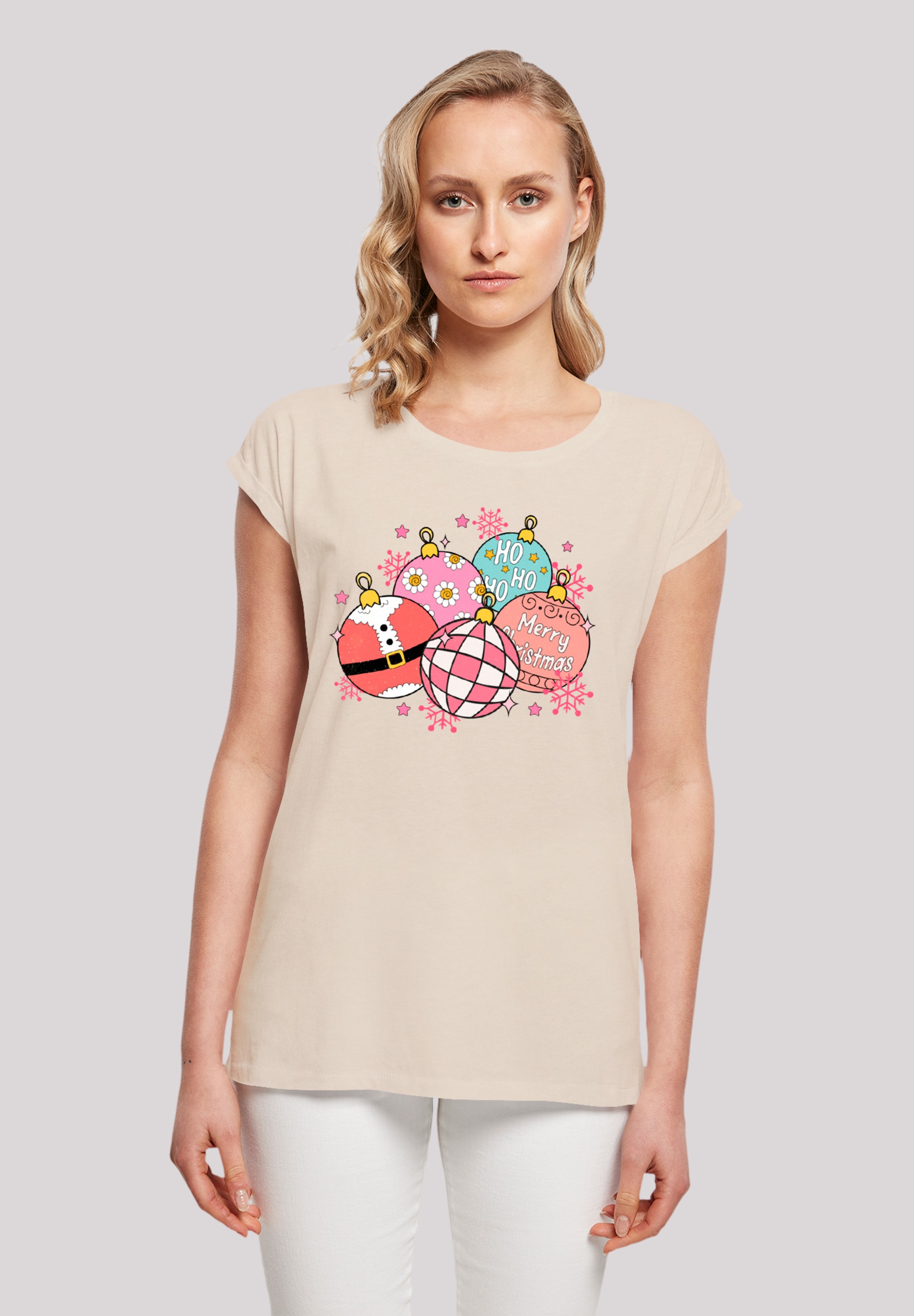 F4NT4STIC T-Shirt »Pink Cute Weihnachten Tree Balls«, Premium Qualität, Weihnachts-Kollection