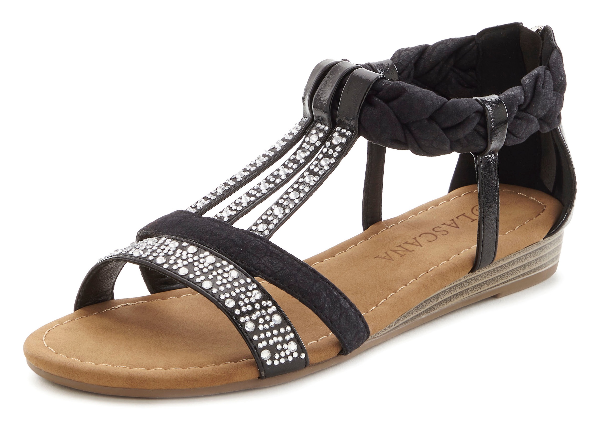 LASCANA Sandale "Sommerschuh, Sandalette", mit Glitzersteinen und kleinem K günstig online kaufen