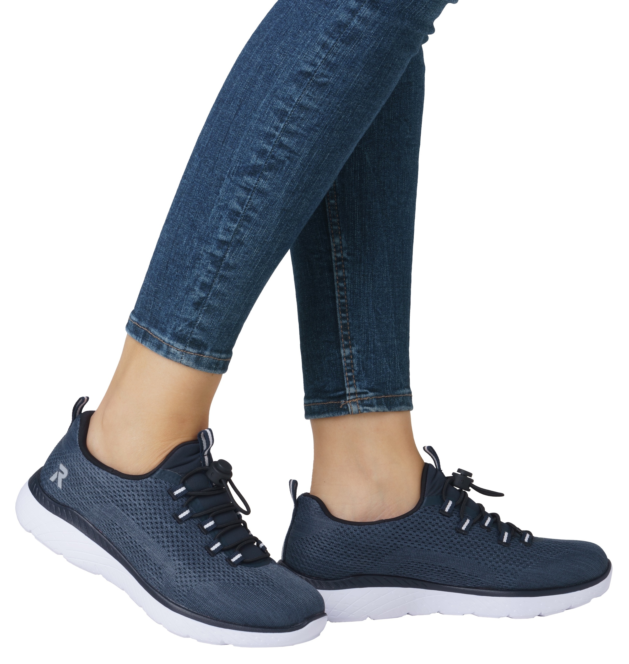 RIEKER Sport Slip-On Sneaker, Schlupfschuh, Halbschuh, Freizeitsneaker mit MemoSoft-Ausstattung