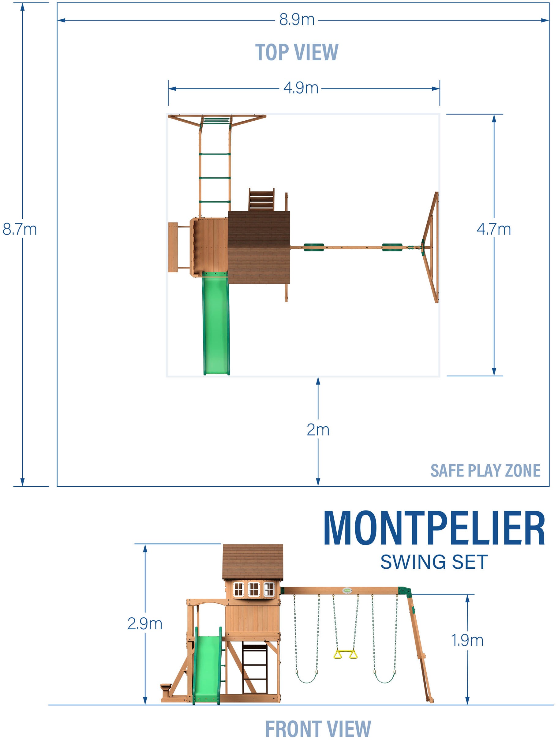 Backyard Discovery Spielturm »Montpelier«, mit Schaukeln, Rutsche und Klettergerüst