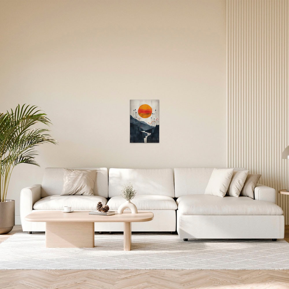 A.S. Création Leinwandbild "Skandi Sunset - Wandbild Orange Blau Keilrahmen günstig online kaufen