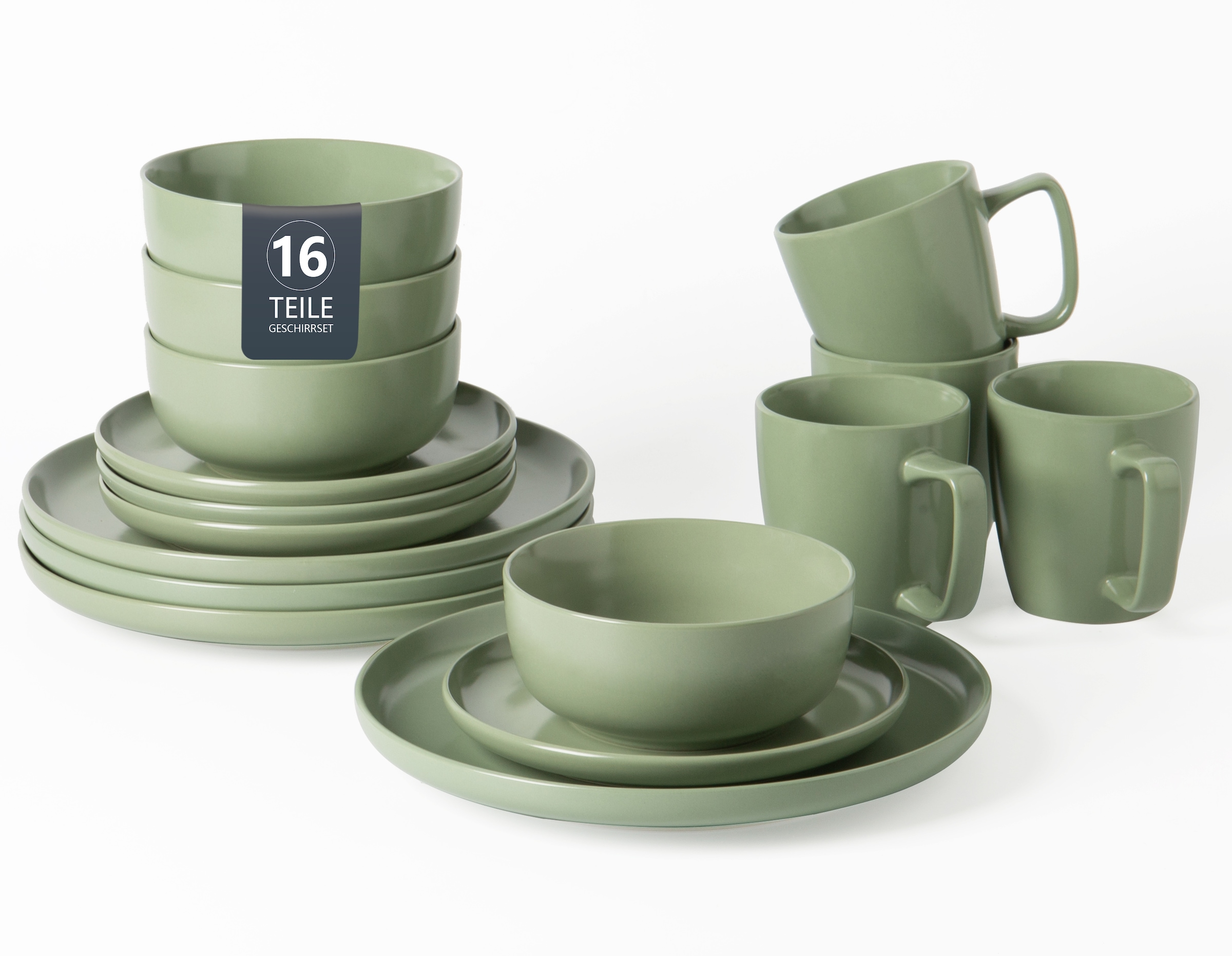 OTTO home Geschirr-Set »Tommik, außen matt, innen glänzend« spülmaschinenfest und mikrowellengeeignet