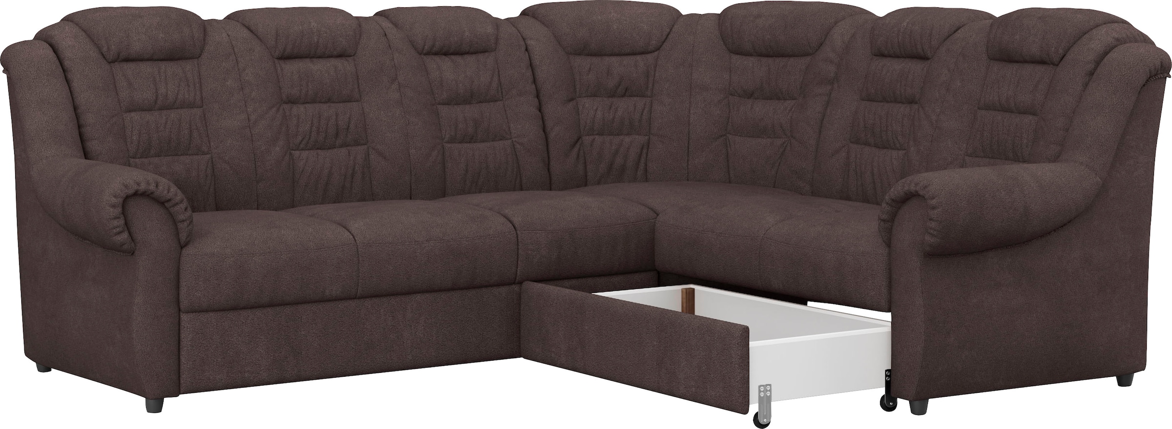 Home affaire Ecksofa »Boston L-Form«, mit hoher Rückenlehne, optional mit Bettfunktion und Stauraum