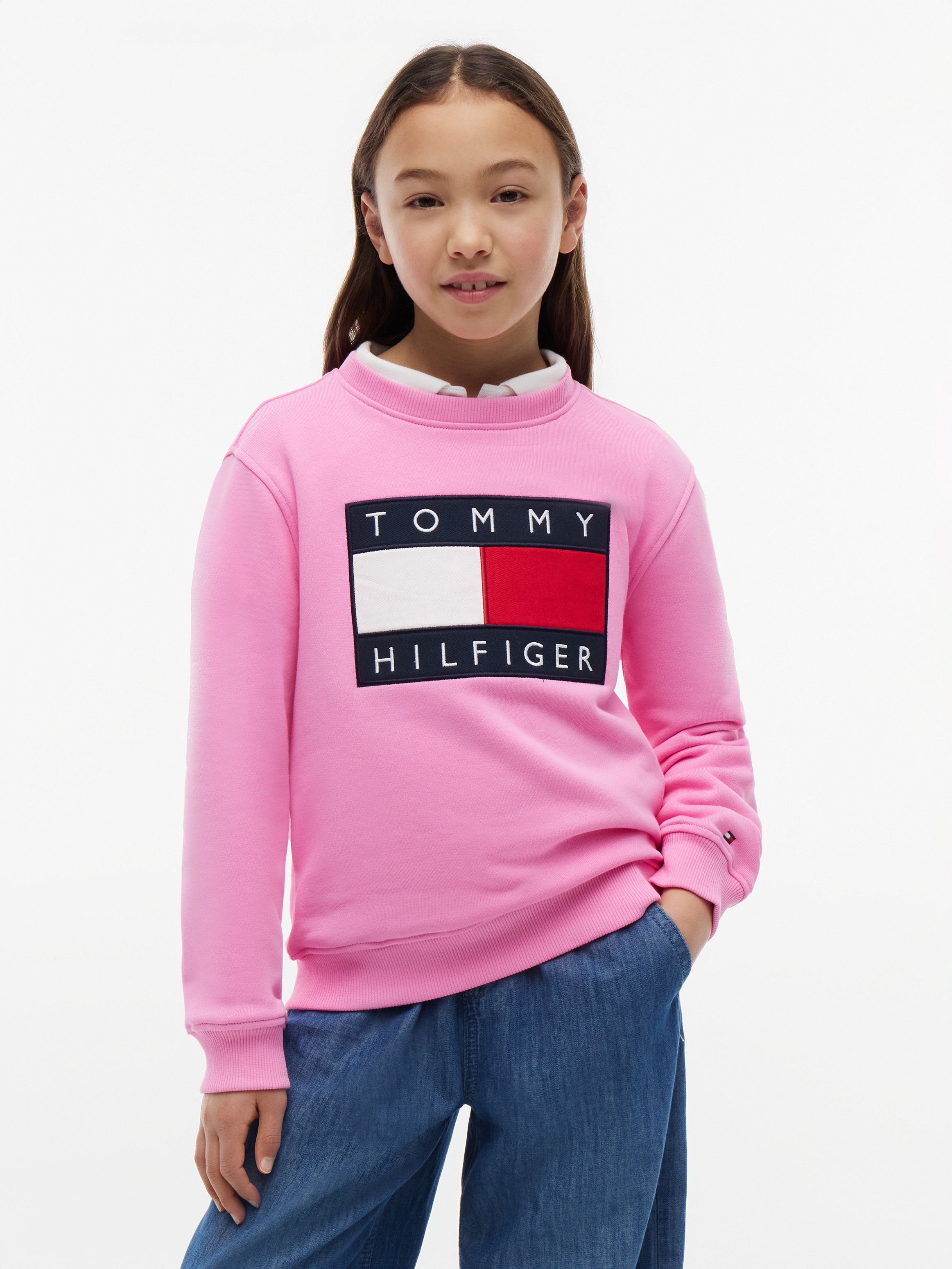 Tommy Hilfiger Sweatshirt, Regular Fit, Kinder bis 16 Jahre, Logo-Applikation