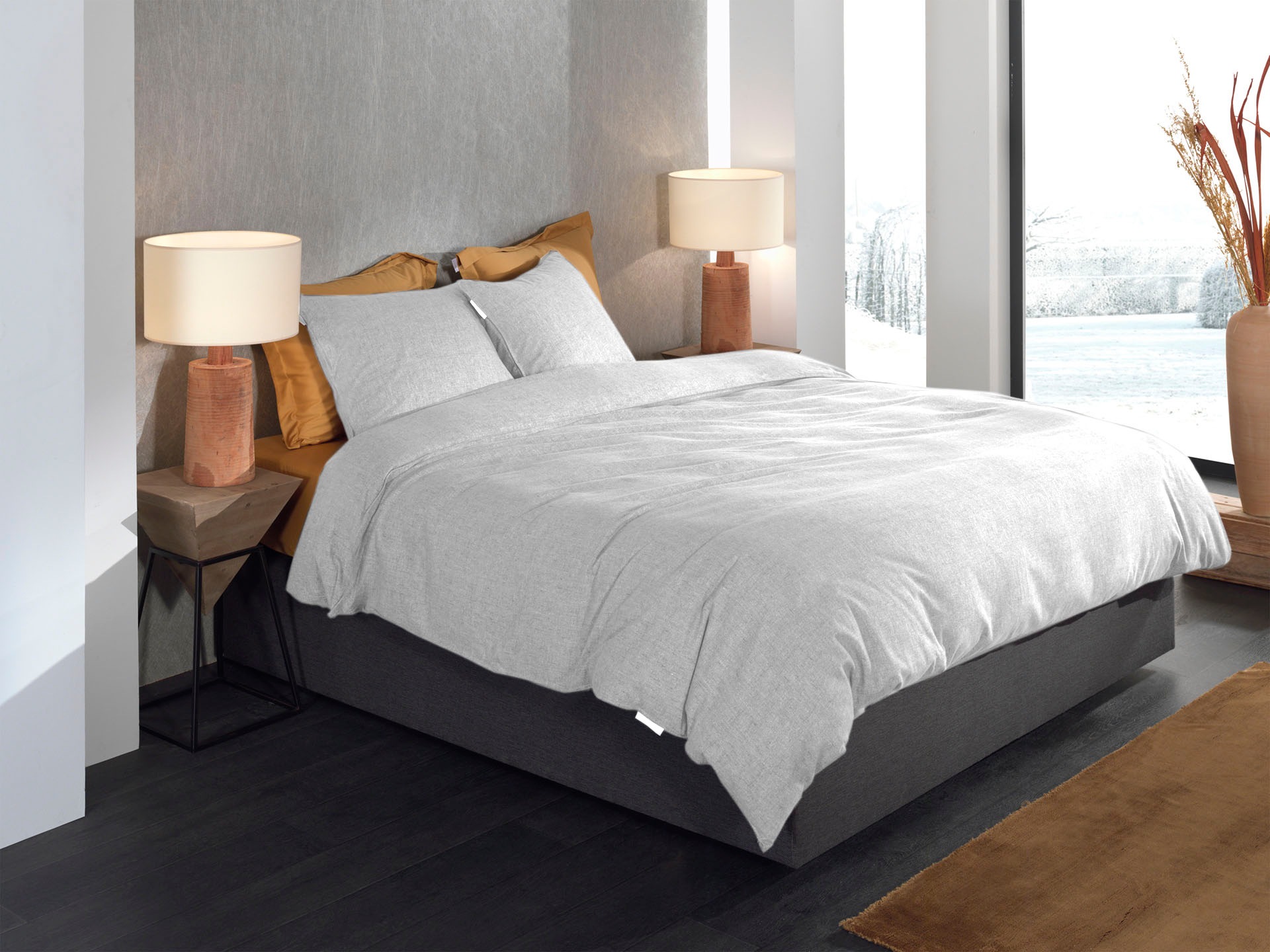 Heckett & Lane Bettwäsche »Franela« 2 Stk. tlg. Uni Design, hochwertiges Flanell, Bettwäsche ab 135x200 cm