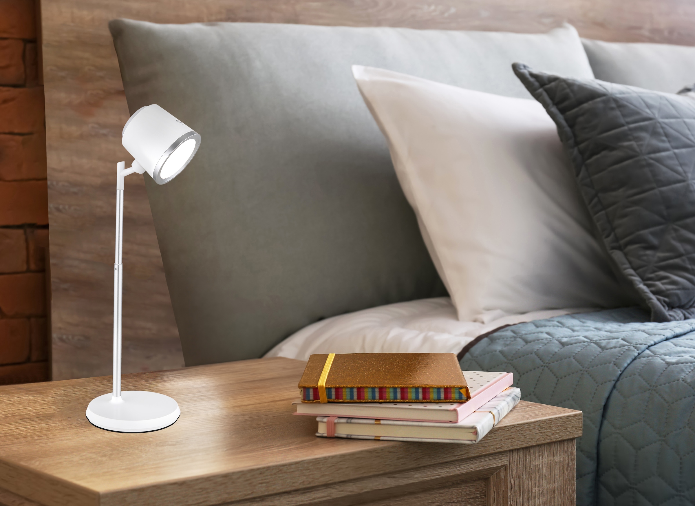 GLOBO LIGHTING LED Tischleuchte »MEEYA«, Leuchtmittel LED-Modul | LED fest integriert, Tischlampe/Arbeitszimmer/Bürotischleuchte/weiß/Touch Ein/Aus