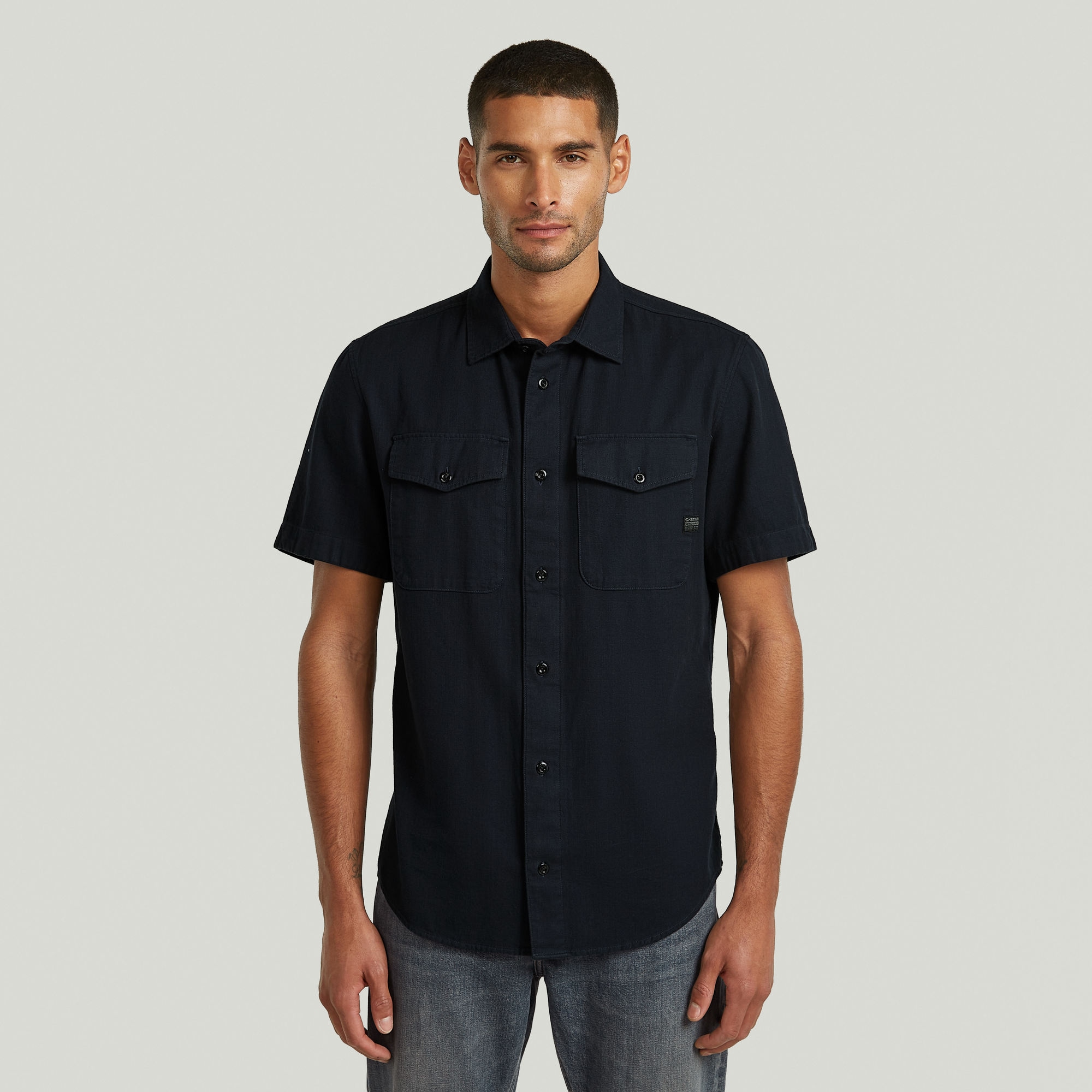 G-STAR Kurzarmhemd »Marine Slim Shirt« mit aufgesetzten Taschen