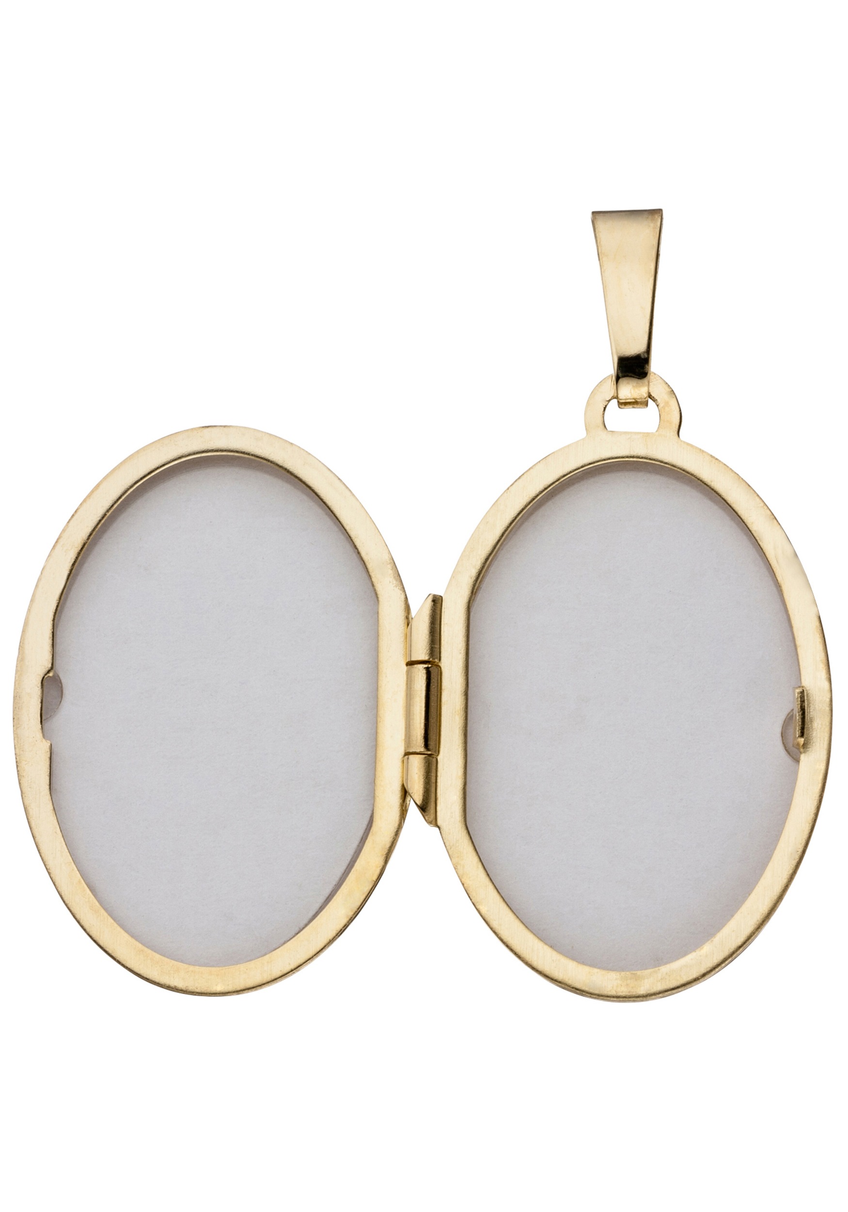 JOBO Medallionanhänger »Anhänger Medaillon oval«, 333 Gold bicolor mit Zirkonia