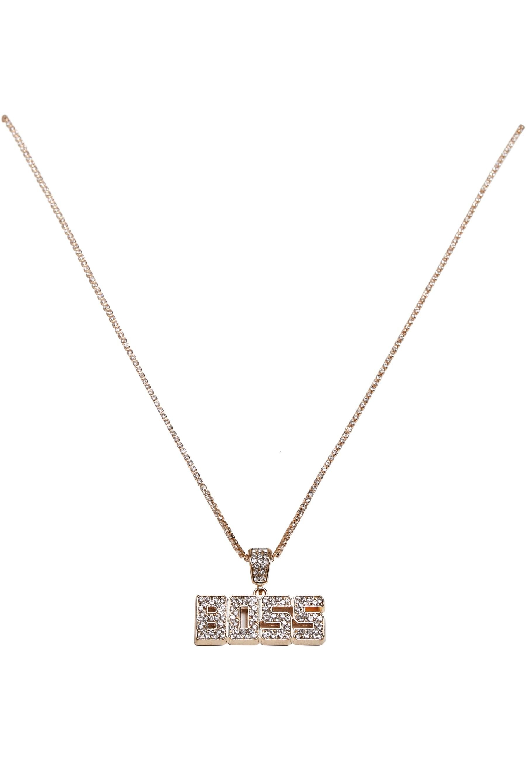 URBAN CLASSICS Damen Edelstahlkette "Urban Classics Unisex Boss Necklace", onesizegold, Halsketten