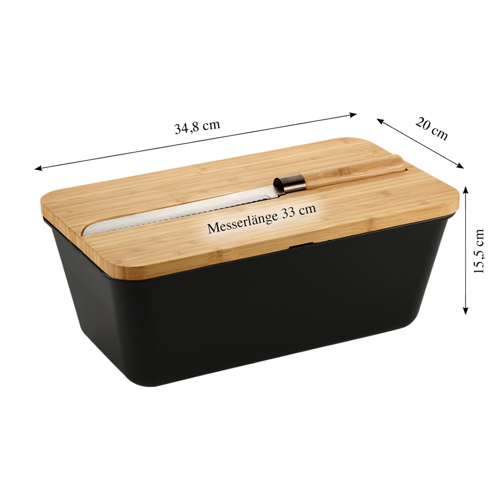 KESPER® Brotkasten »Brotbox mit Messer« Set, 3 Stk. tlg. inkl. integriertem Brotmesser