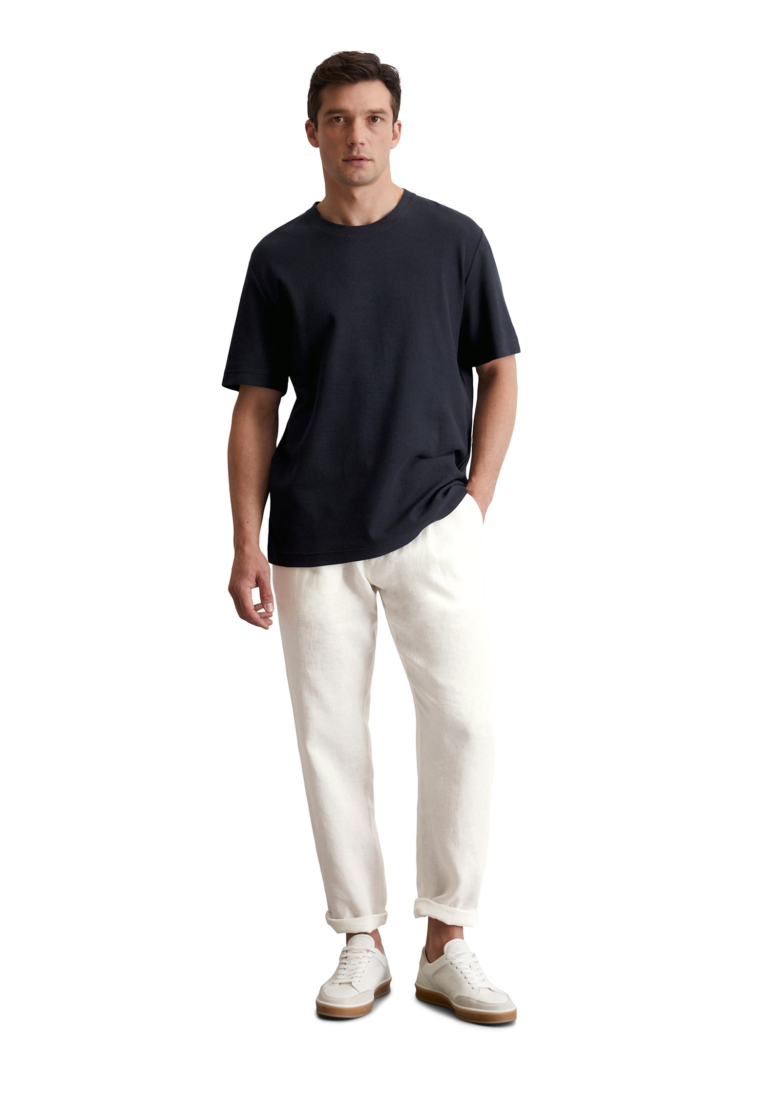 Marc O'Polo T-Shirt »mit feiner Waffelstruktur«