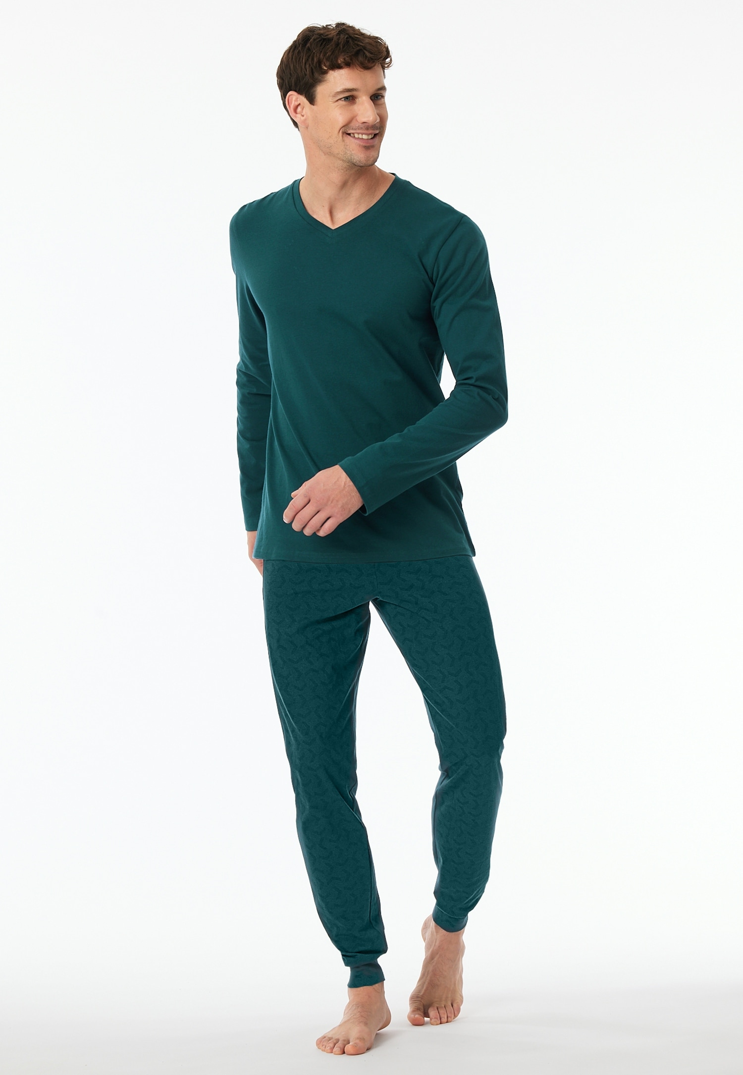 Schiesser Schlafanzug ""Casual Essentials"", (2 tlg.), mit bequemen Bündche günstig online kaufen