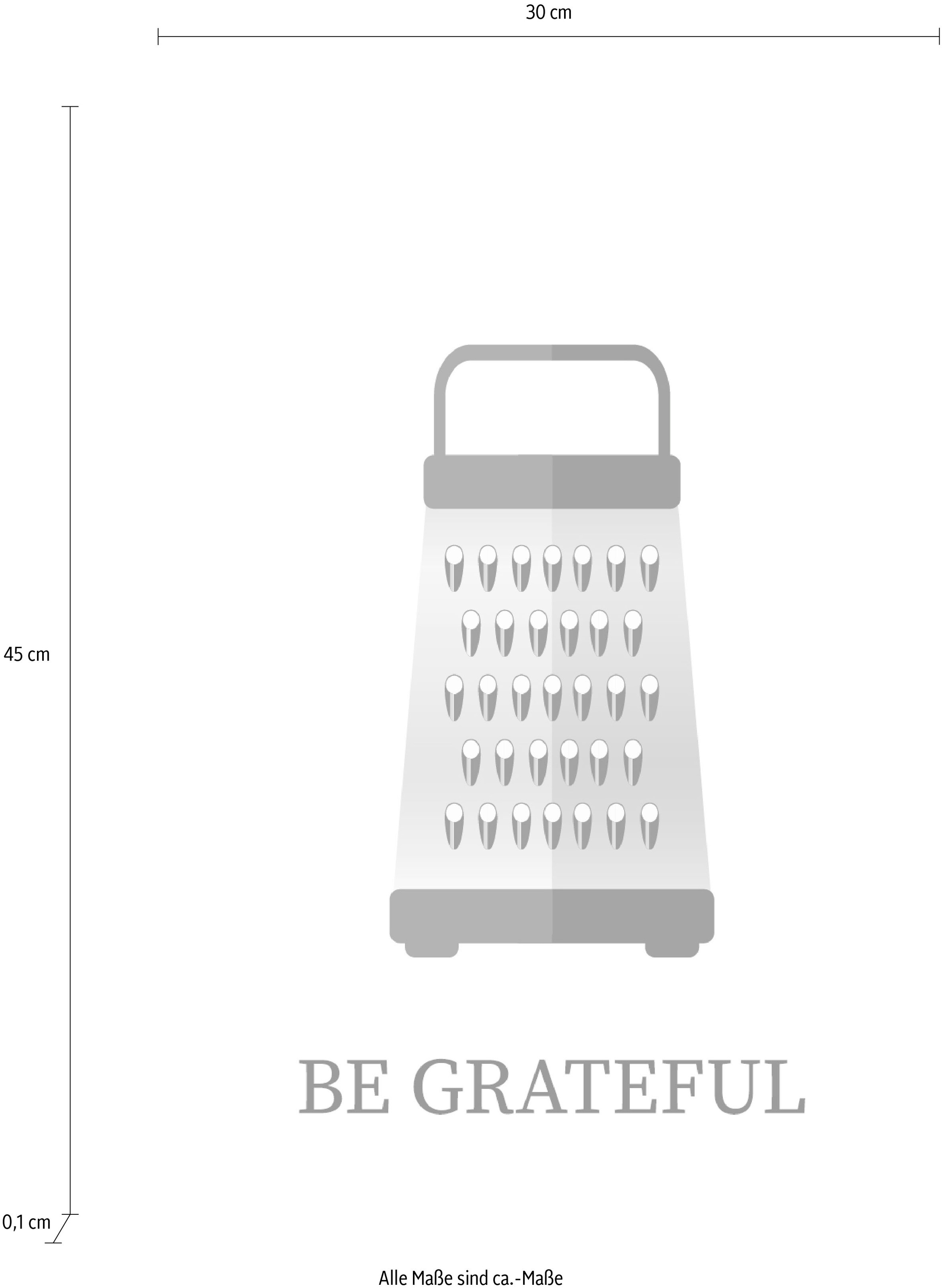 queence Wanddekoobjekt "BE GRATEFUL", Stahlschild, Blechschild, Spruch, Wit günstig online kaufen