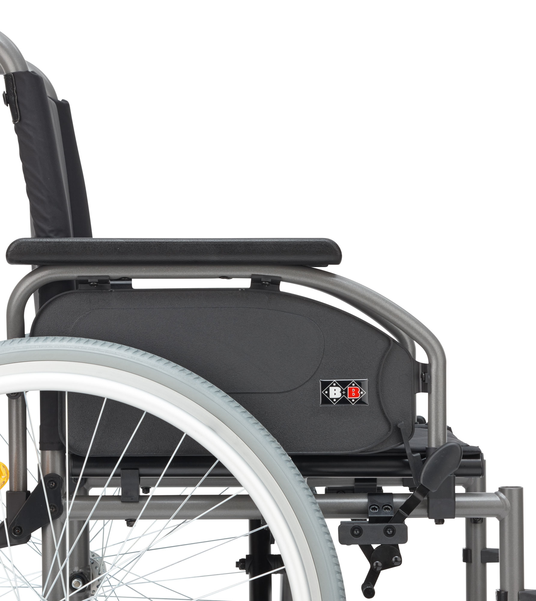 Bischoff & Bischoff Transportrollstuhl »S-Eco 2, variable Sitzbreiten«, einfacher Ein- und Ausstieg, Beinstützen beidseitig schwenkbar