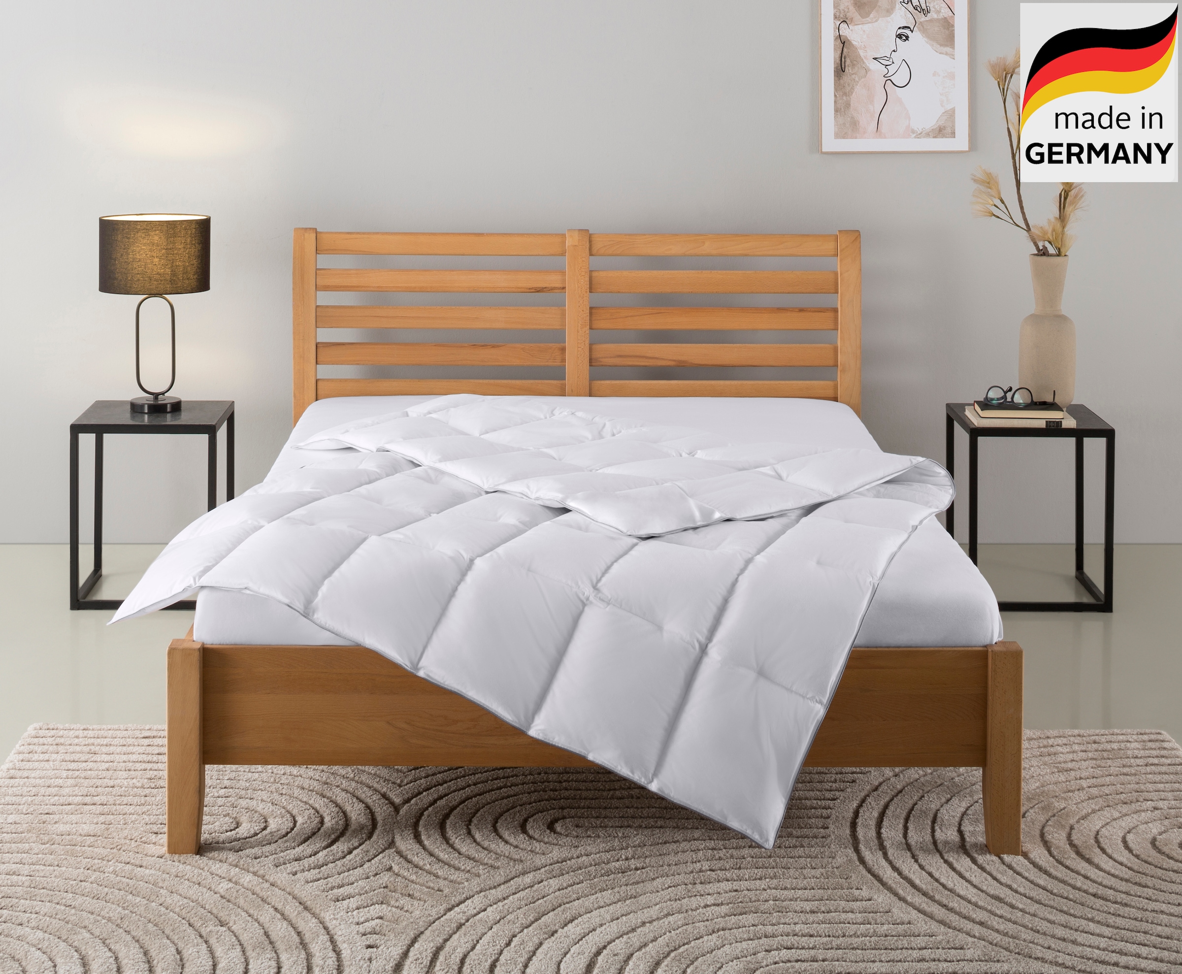 OTTO home Daunenbettdecke "Tamins, Bettdecke 135x200 cm, 155x220 cm, Made in Germany" normal Füllung 100% Daunen 1 Stk. tlg. Sommer, Winter, Decke, Made in Germany, Allergiker geeignet (NOMITE)