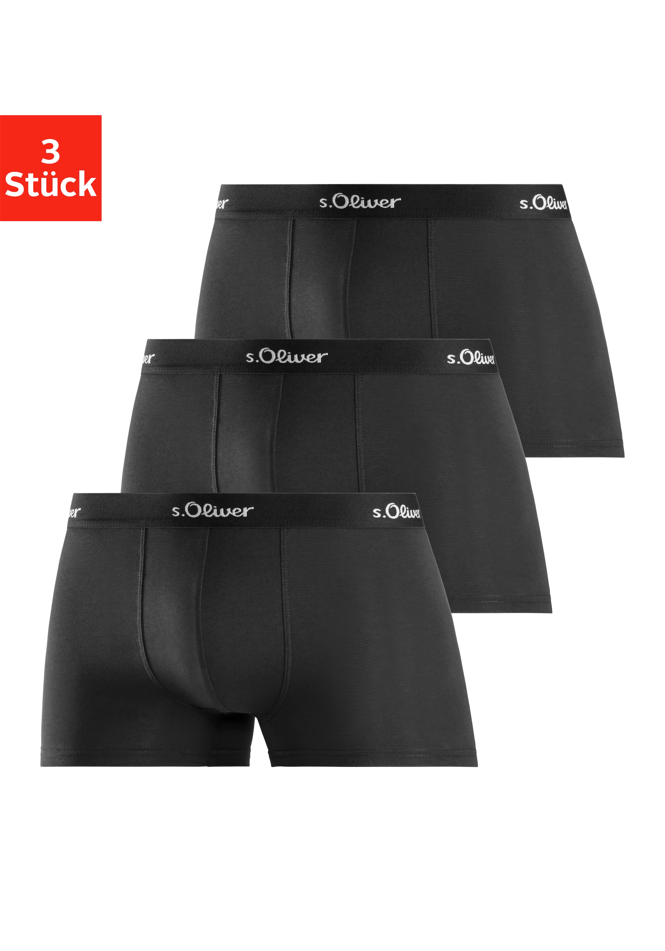 s.Oliver Boxer »Boxershorts für Herren«, (3 St.), klassisches Basic für jeden Kleiderschrank