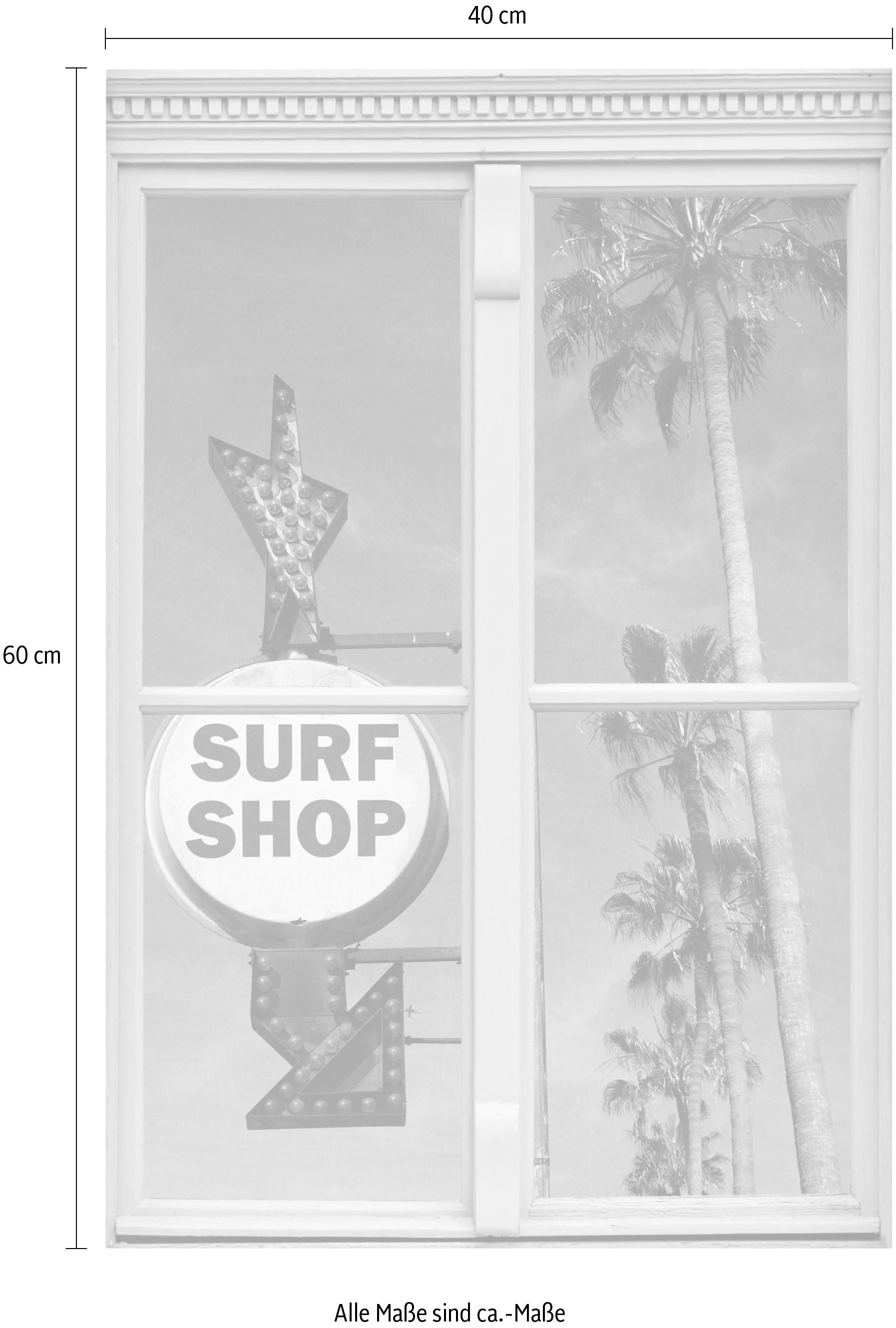 queence Wandsticker "Surf Shop", Wandsticker, Wandbild, selbstklebend, 3D, günstig online kaufen