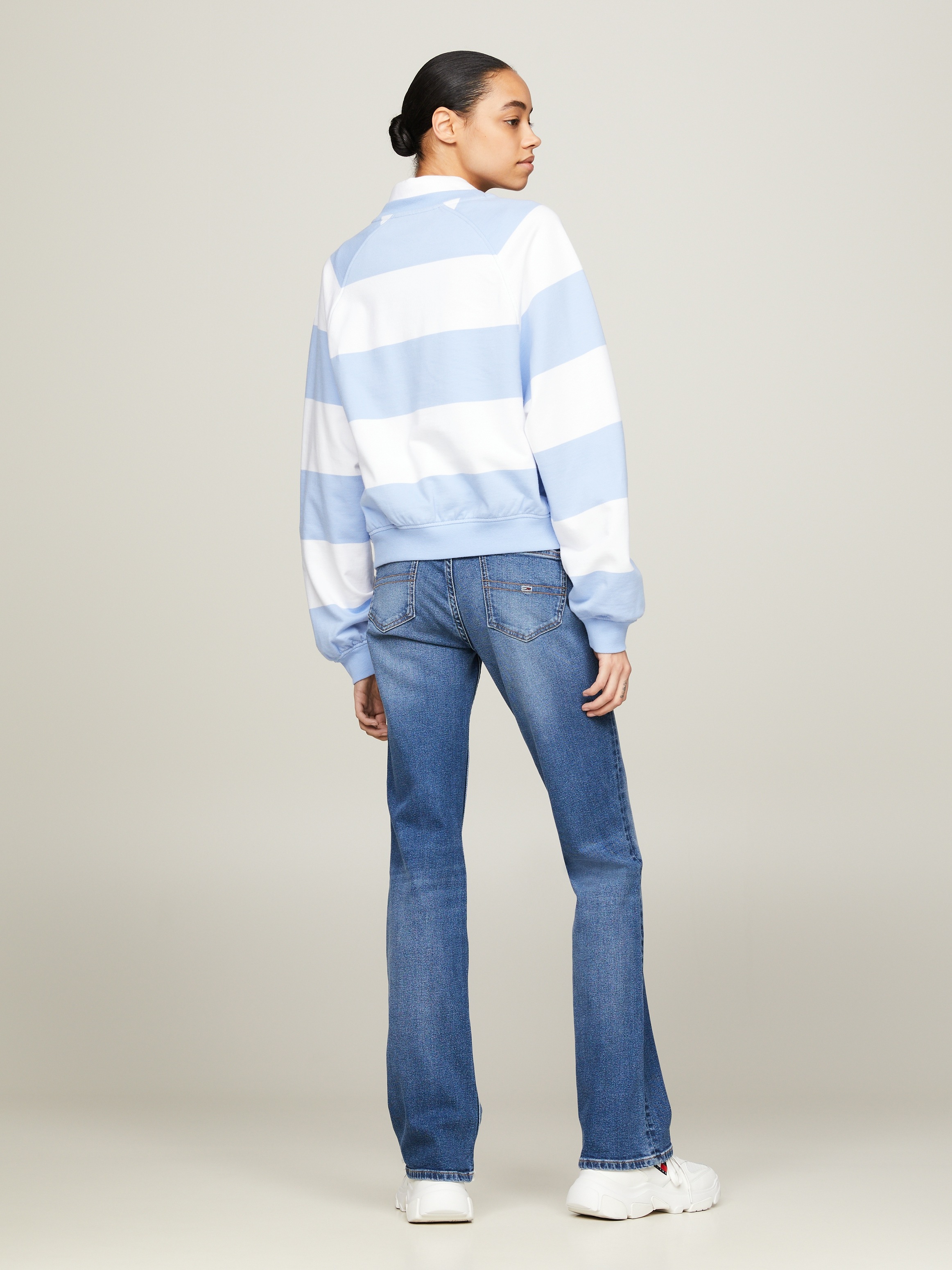 Tommy Jeans Sweatshirt »TJW RLX LETTERMAN STRP CREW EXT«, mit allover Colorblock Streifen