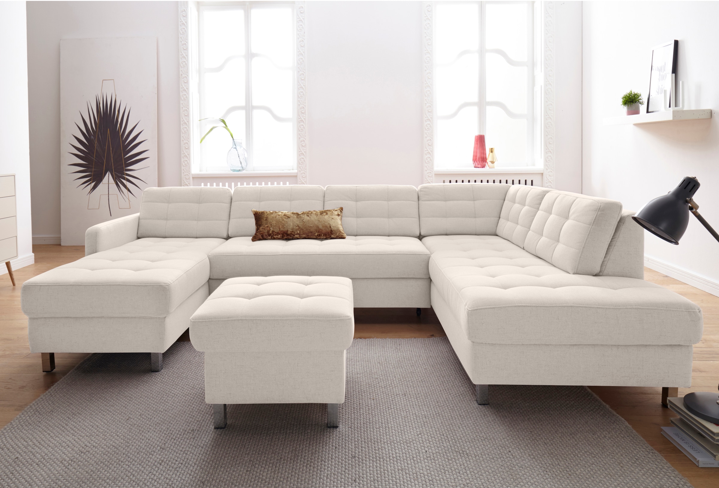 sit&more Wohnlandschaft "Picasso U-Form" wahlweise mit Schlaffunktion und Bettkasten