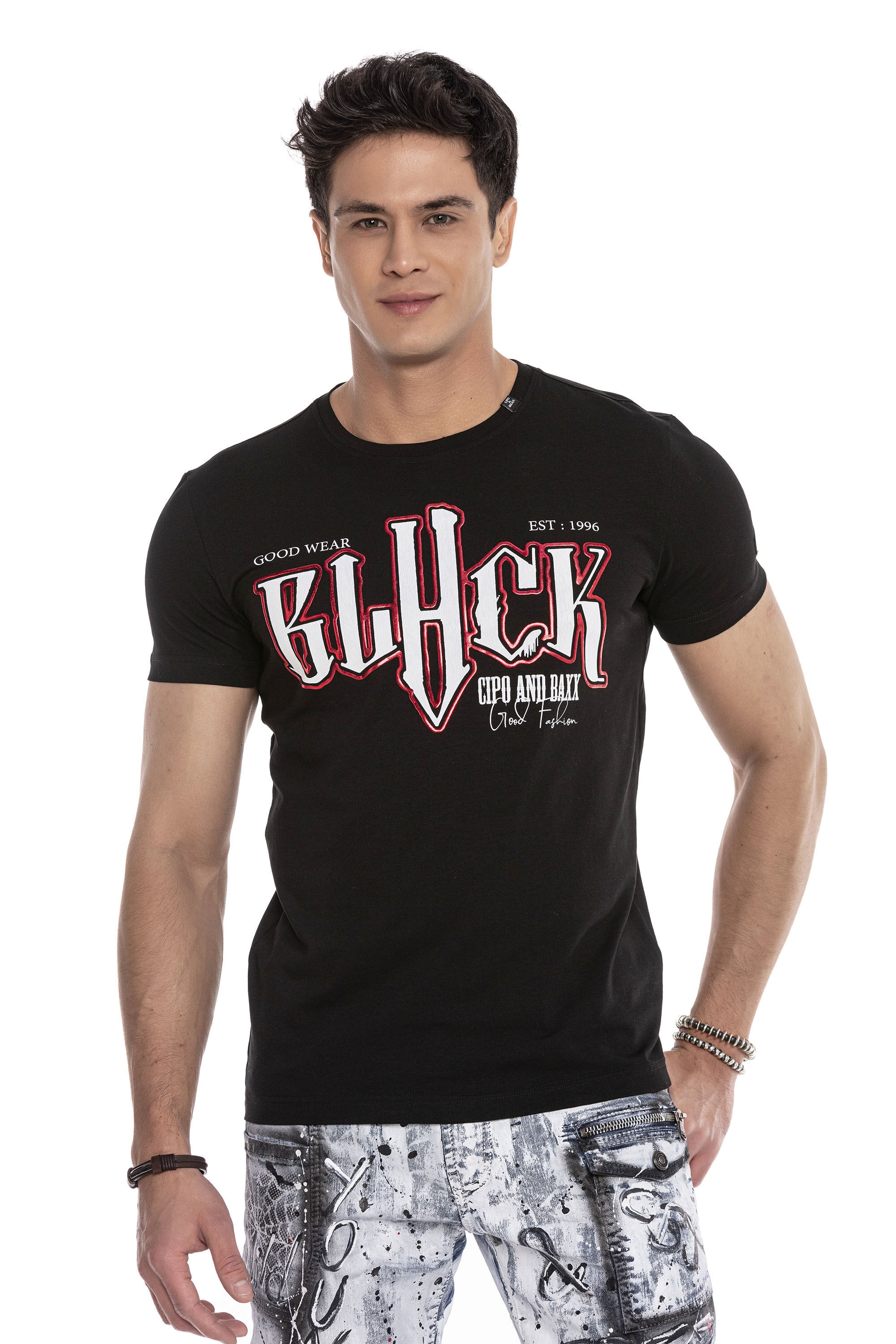 Cipo & Baxx T-Shirt "T-Shirt", mit großem Frontprint ein Highlight günstig online kaufen