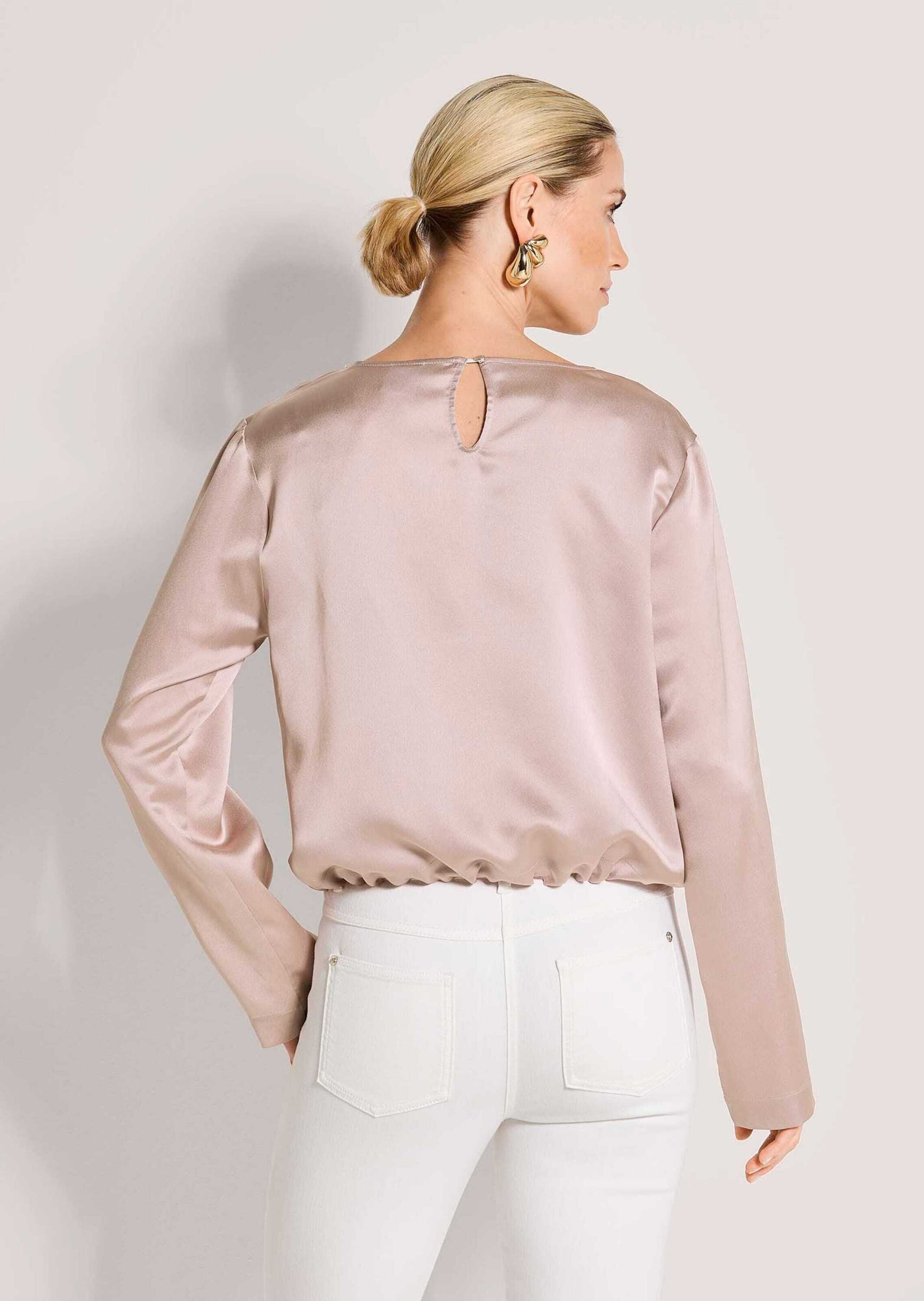 MADELEINE Langarmbluse »Blusenshirt Schlupfbluse mit Tunnelzug und Bindeband« Bluse mit Tunnelzug und Bindeband