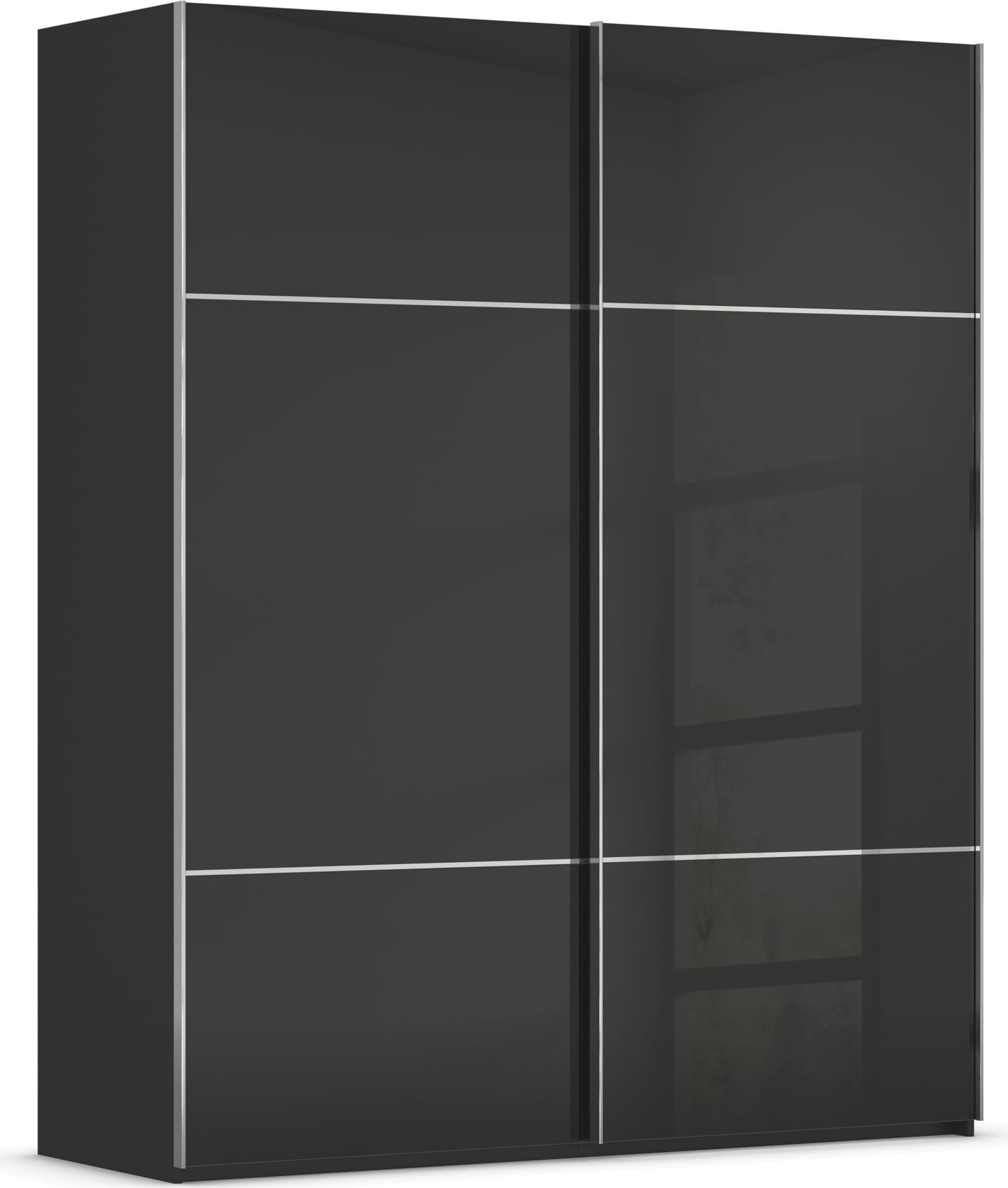 rauch "Kleiderschrank Schrank Garderobe Schlafzimmerschrank SCALE-TRIO" edle dreigeteilte Front mit 2 Zierleisten Glasfront MADE IN GERMANY