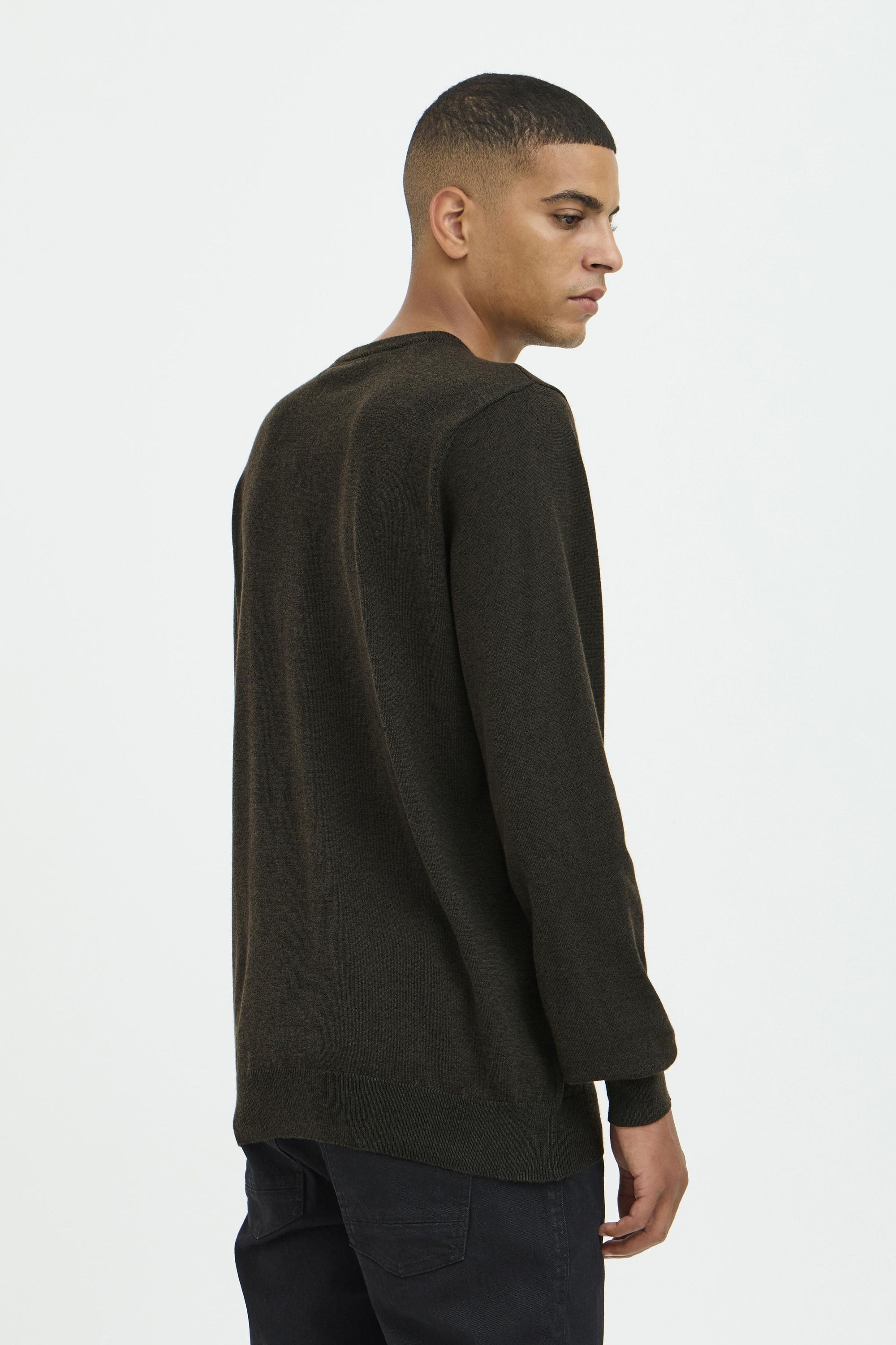 Longpullover BLEND "BHBruton", Herren, Gr. S, forest night, 100% Polyester, meliert, normal normal, Rundhals, Pullover Longpullover, Stilvoller melierter Strickpullover 9