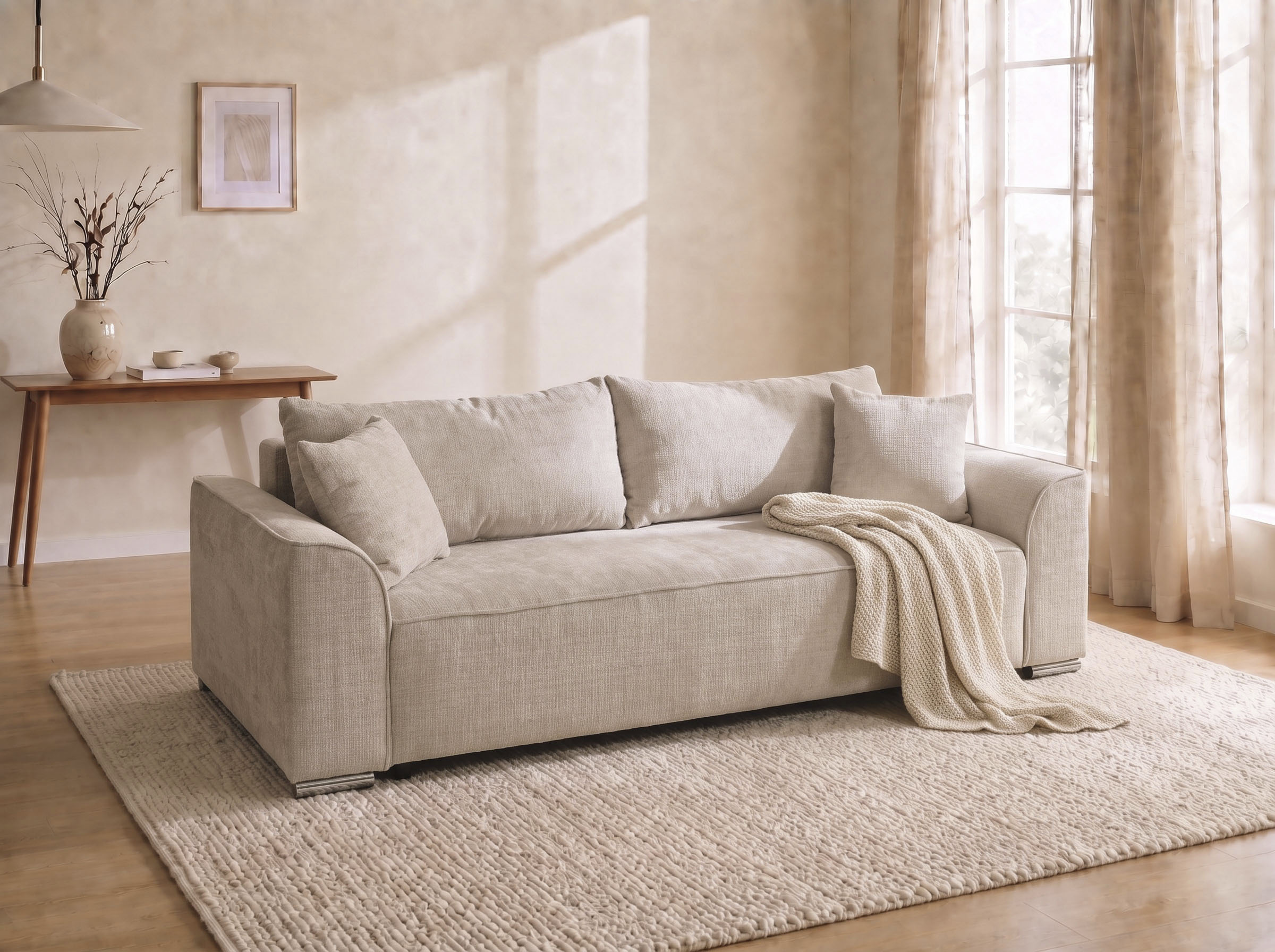 COLLECTION AB "Sara B: 241 cm, Liegefl. 137x195 cm, Bettkasten, optional mit Topper" Schlaffunktion, Couch mit Bonnellfederkern, Gästebettfunktion