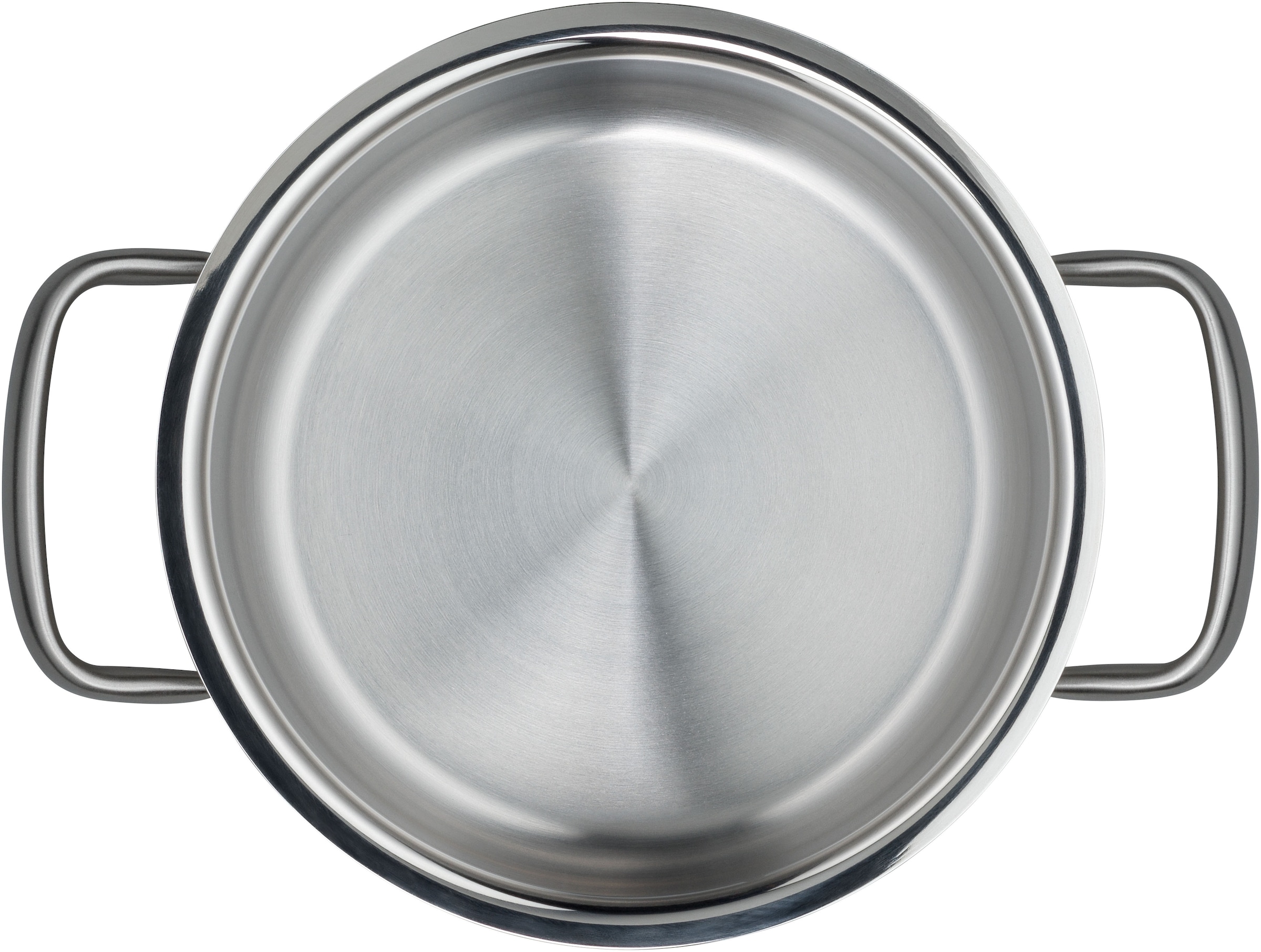 WMF Bratentopf »Gourmet Plus«, Cromargan® Edelstahl Rostfrei 18/10, (2 tlg.), wärmeduzierende Hohlgriffe, Innenskalierung, breiter Schüttrand