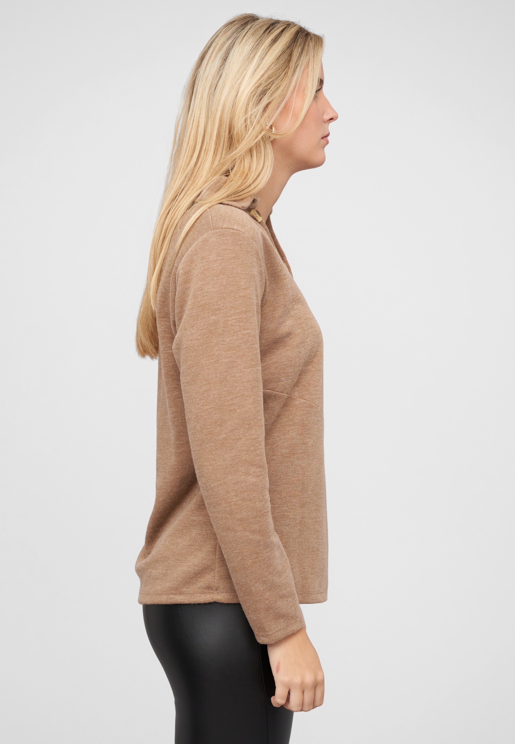 CLOUD 5IVE Sweater »CLOUD 5IVE Pullover mit asymetrischer Knopfleiste«
