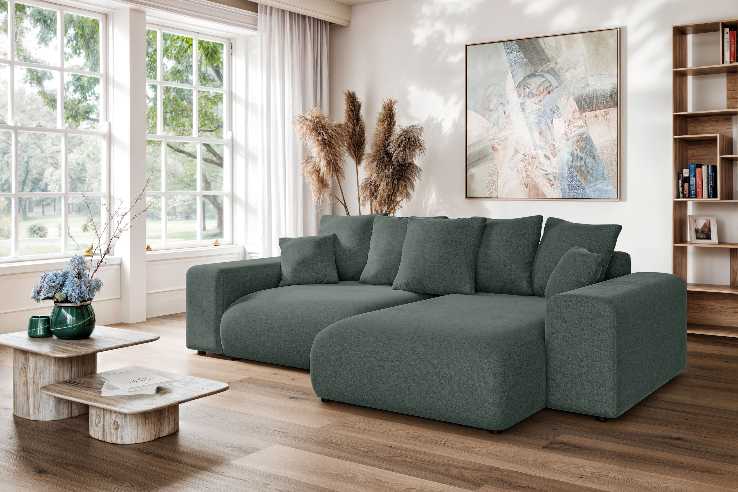 Home affaire Ecksofa "LAKESIDE mit Bettfunktion und Bettkasten, B/T/H 257/1 günstig online kaufen