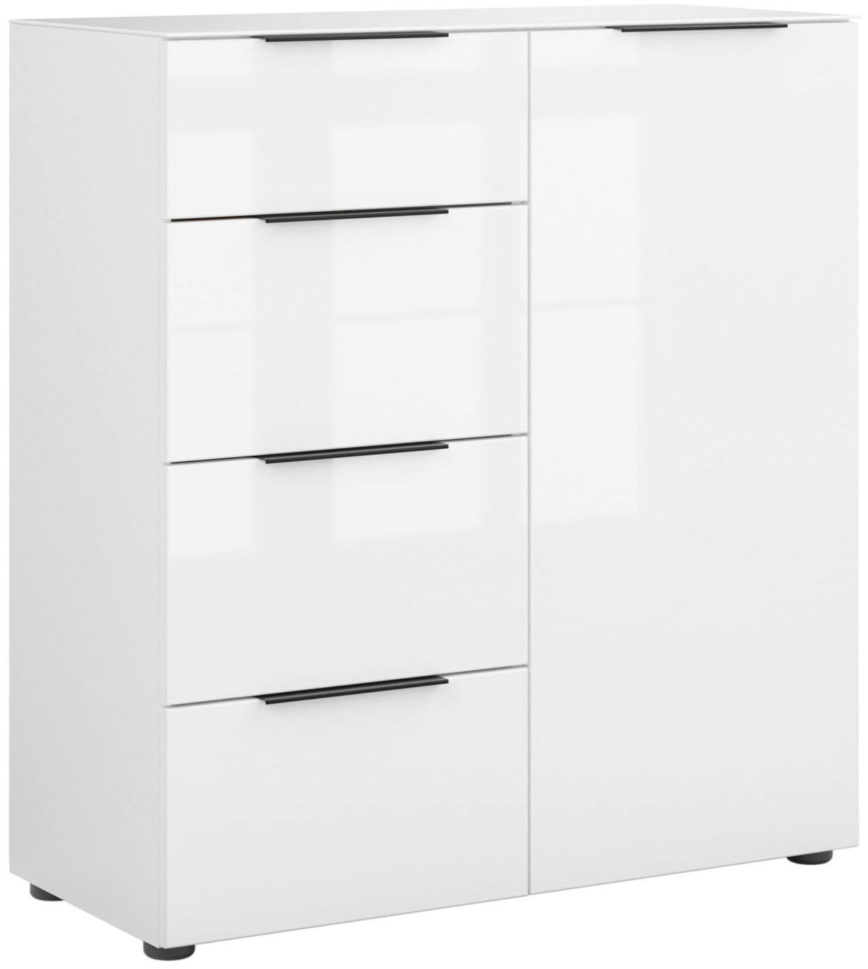 Manjana Möbel Kommode »Kommode mit Chrom oder Schwarz matten Metallgriffen«