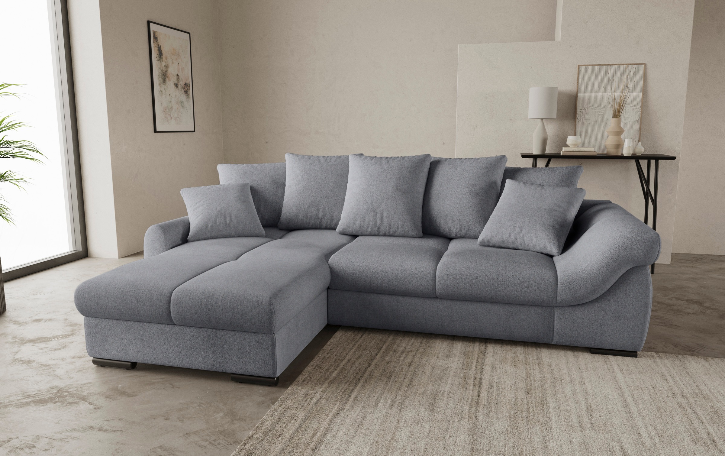 Mr. Couch Ecksofa "Livorno L-Form", inkl. Hochschläfer-Bettauszug, XL-Bettk günstig online kaufen