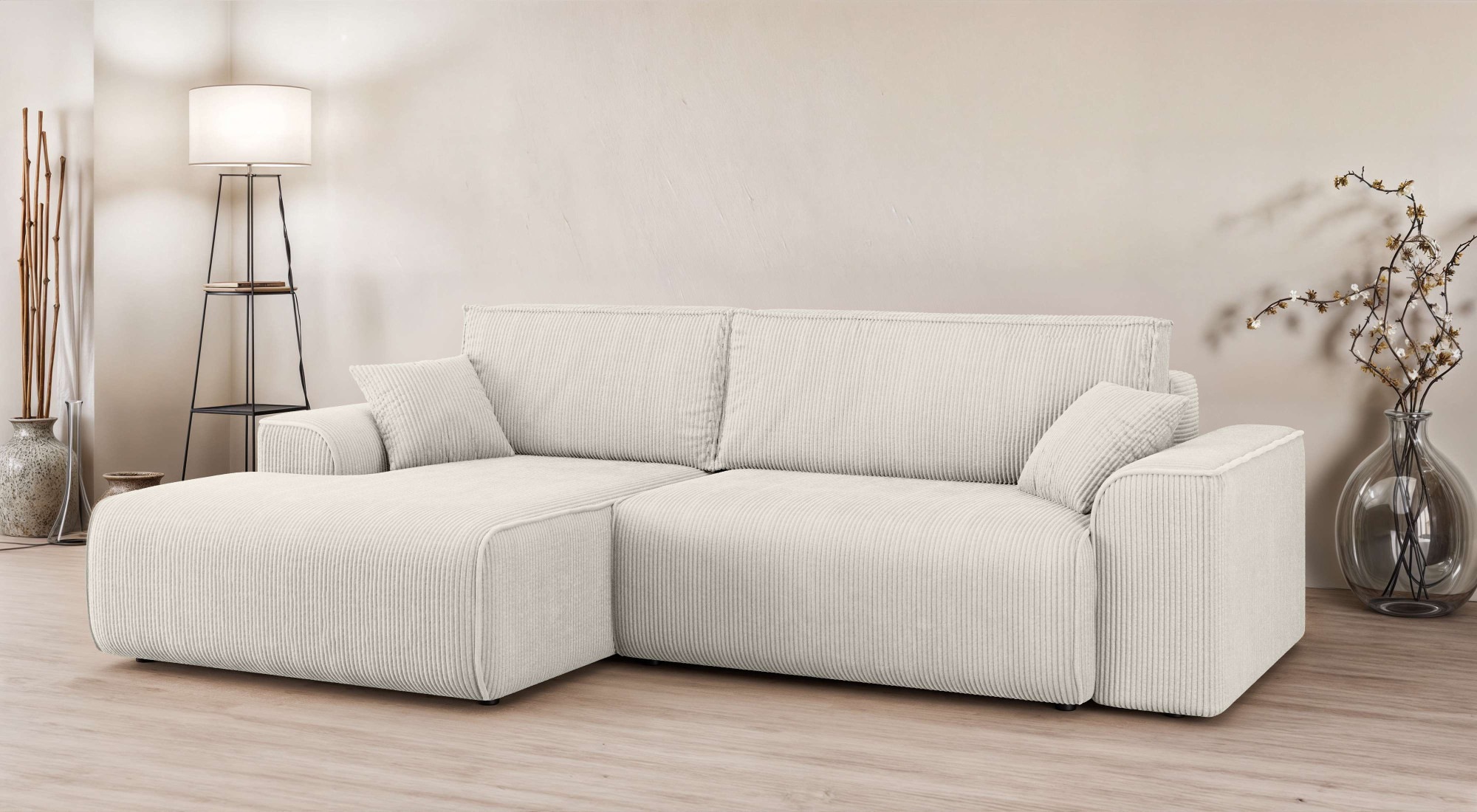 Home affaire Ecksofa "Santenay mit Bettfunktion und Bettkasten, Maße: B/T/H günstig online kaufen