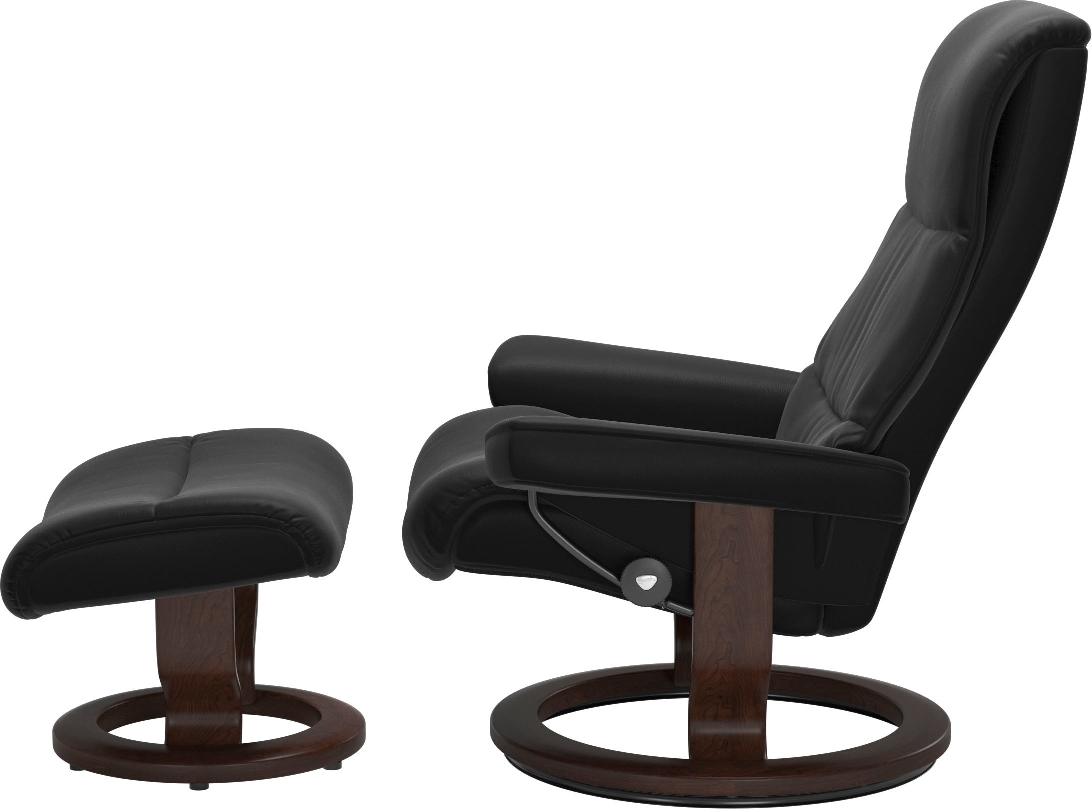 Thumbnail - Stressless Relaxsessel "View" Set, Relaxsessel mit Hocker, mit Classic Base, Größe M,Gestell Braun